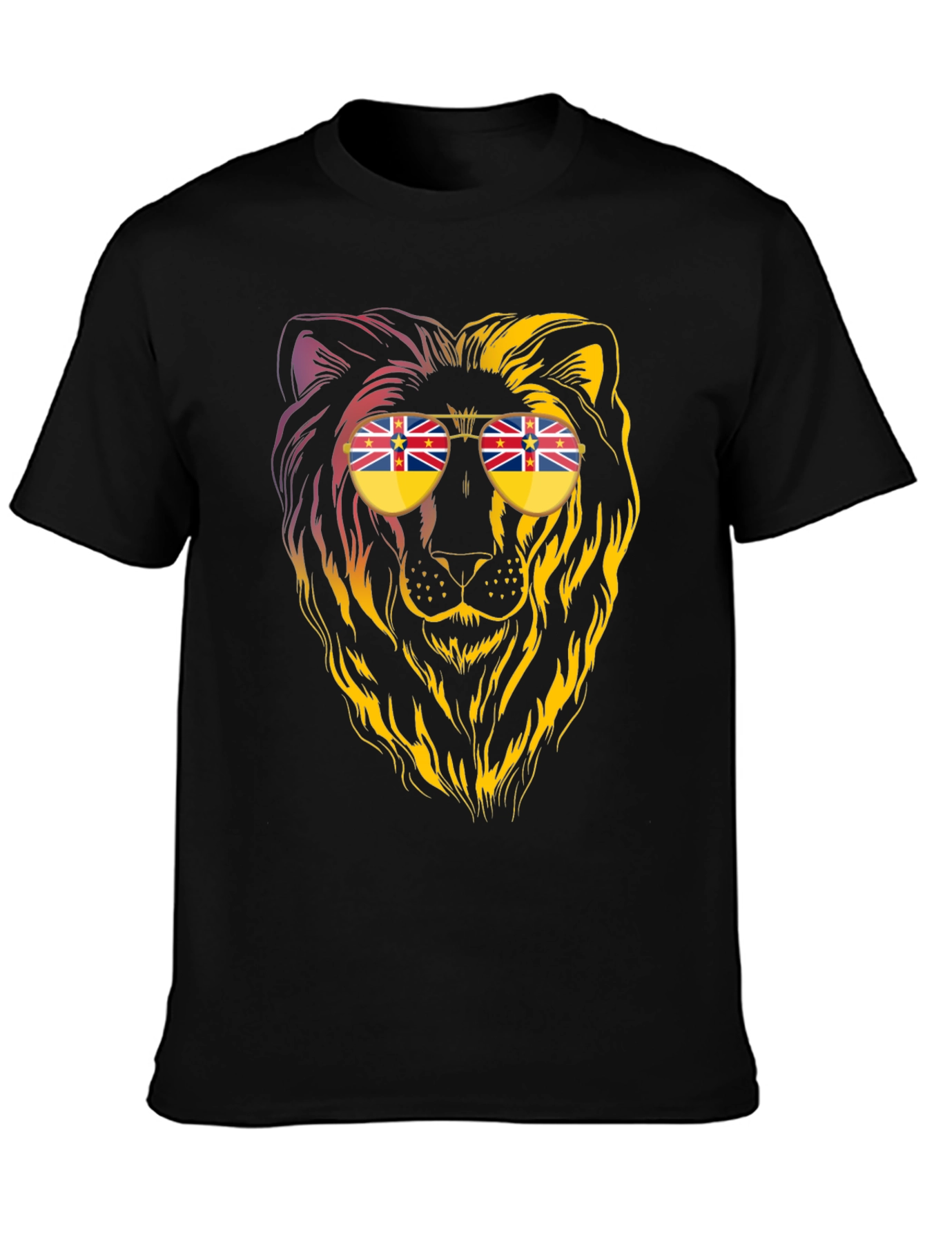 Black Lion Sunglasses Graphic Tee - Cool & Unique Design view 3