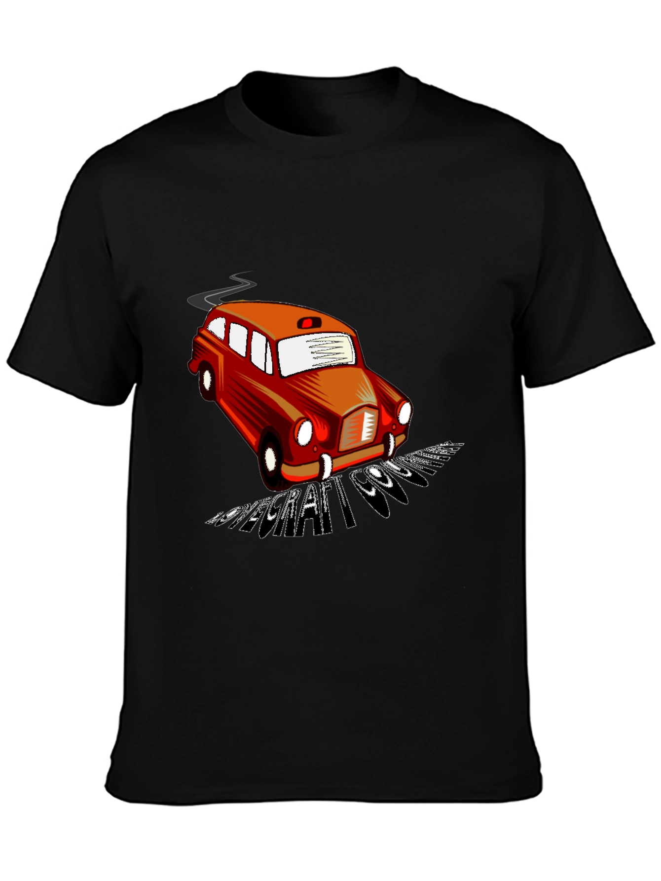 Black Retro Car T-Shirt - Cool Graphic Tee view 3