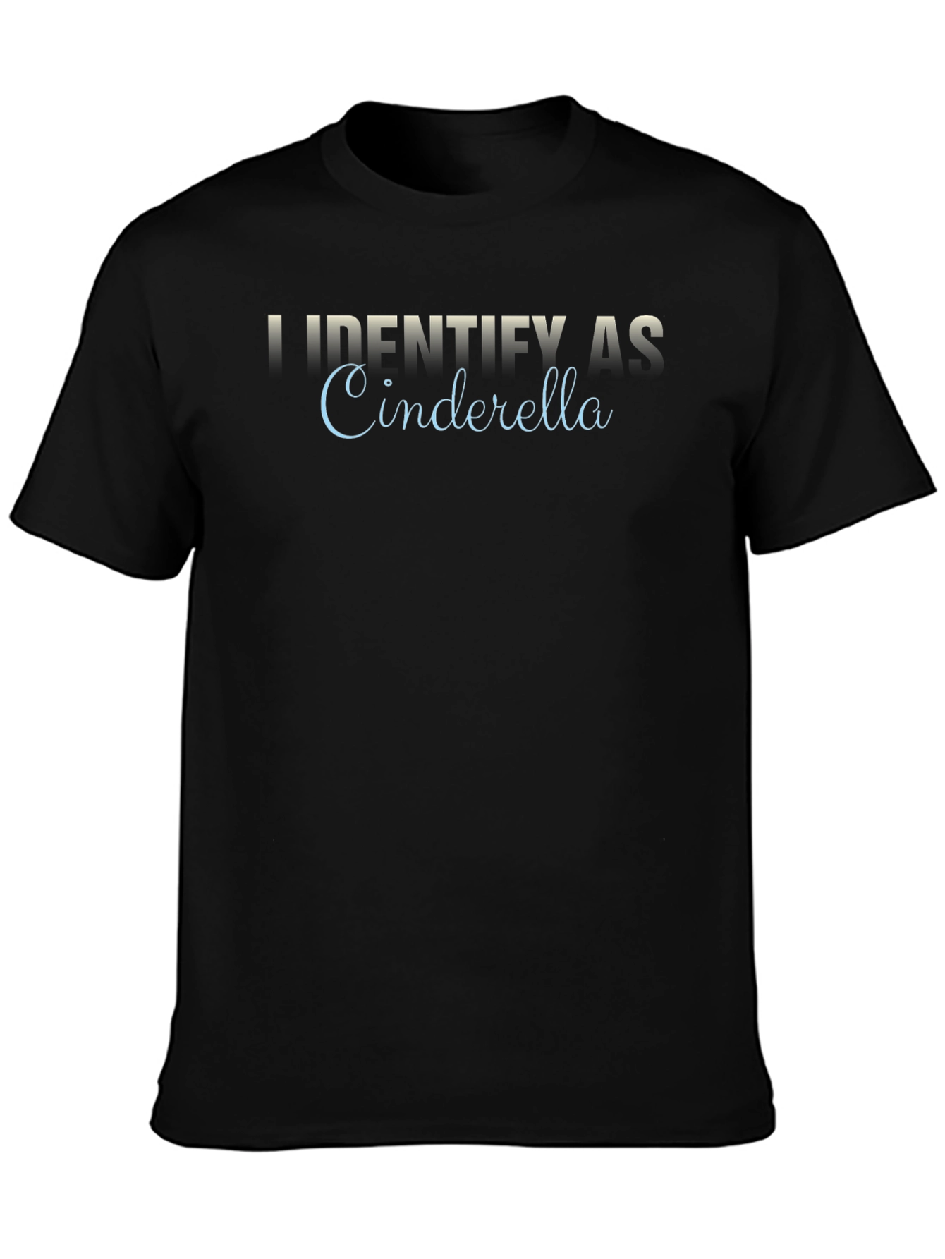 Black Identify As Cinderella T-Shirt - Black view 3
