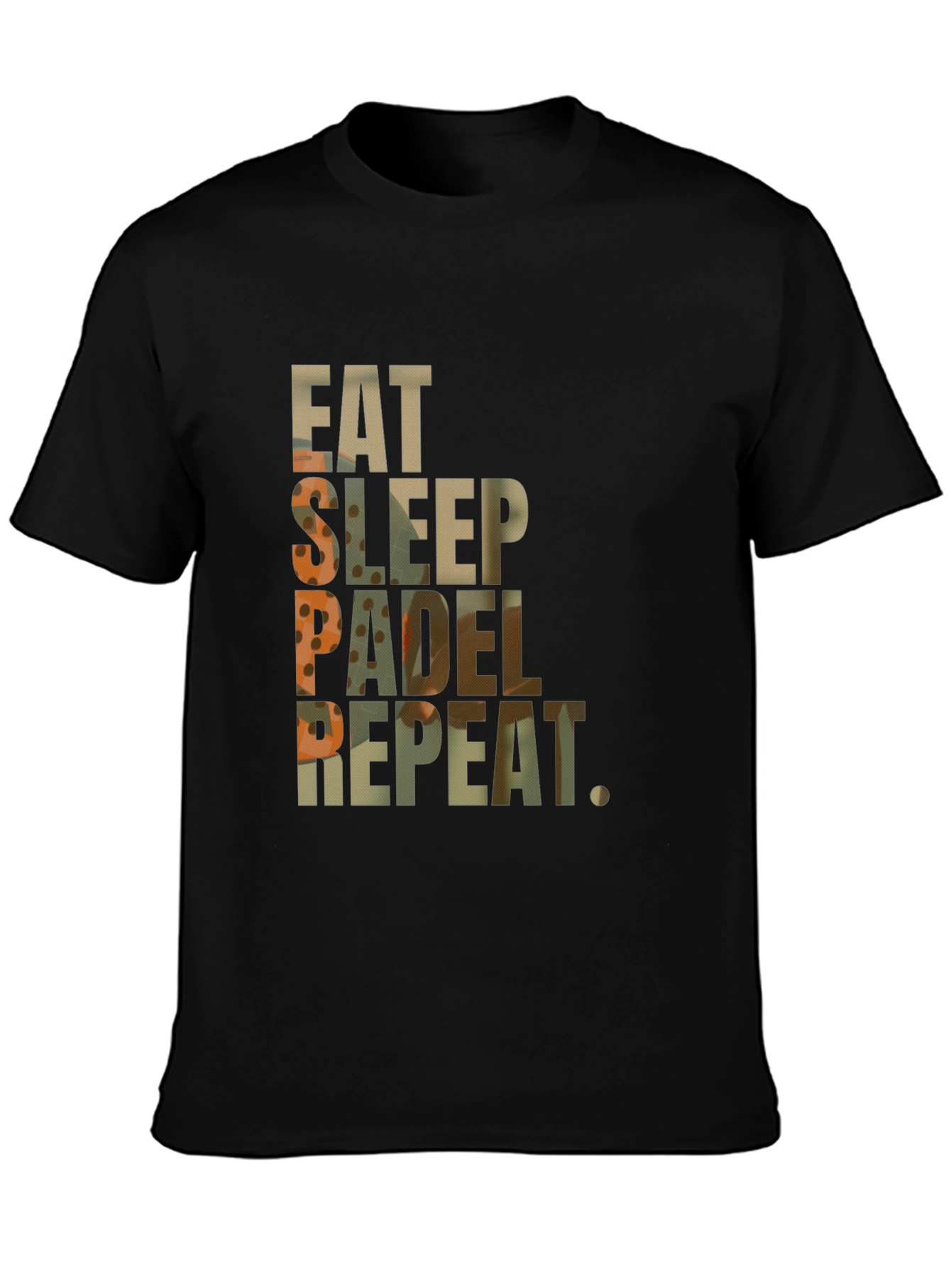 Black Eat Sleep Padel Repeat Black Graphic T-Shirt view 3