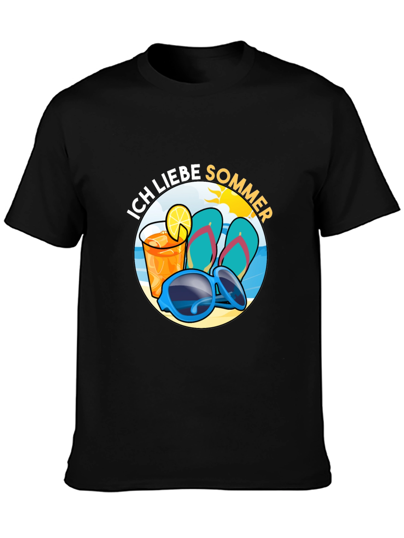 Black Ich Liebe Sommer Black T-Shirt view 3