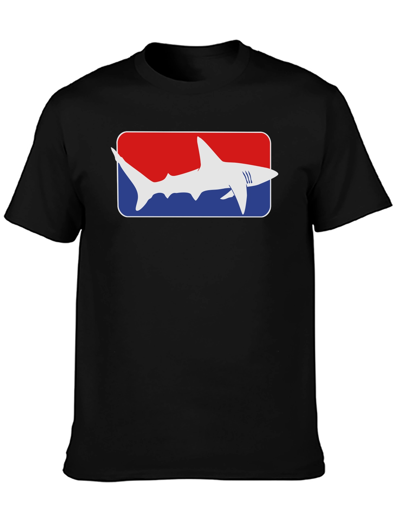 Black Shark Graphic Tee - Red White and Blue view 3