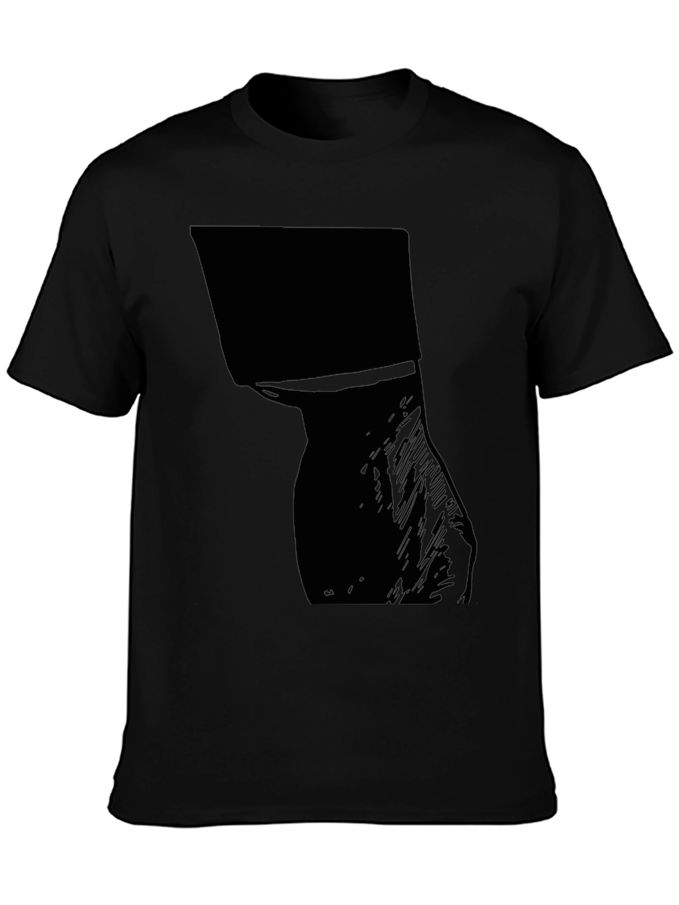 Black Men's Graphic Tee - Abstract Silhouette Design view 3
