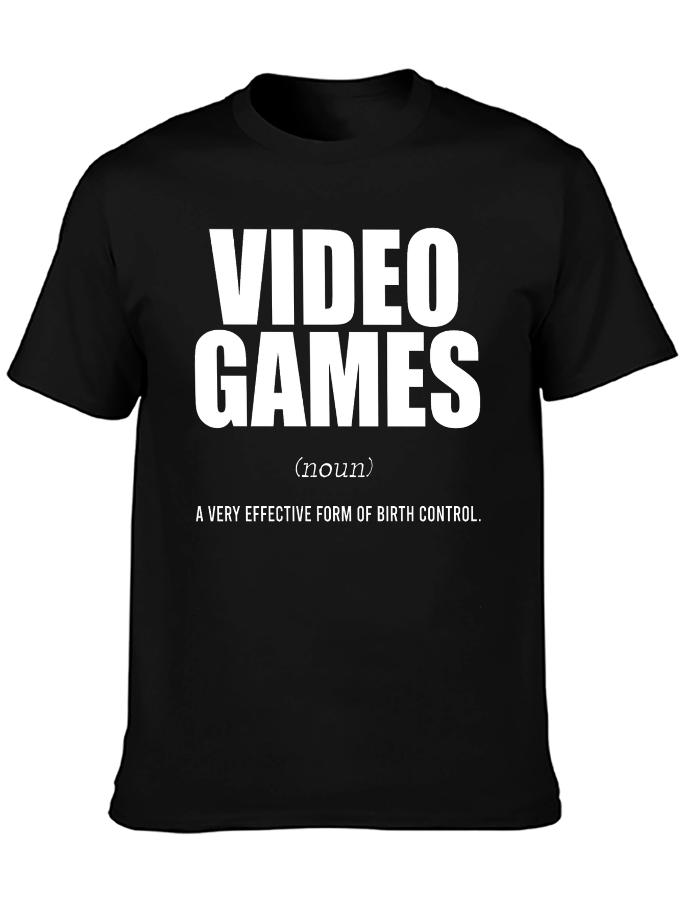 Black Funny Gamer Tee - Video Games Birth Control T-Shirt view 3