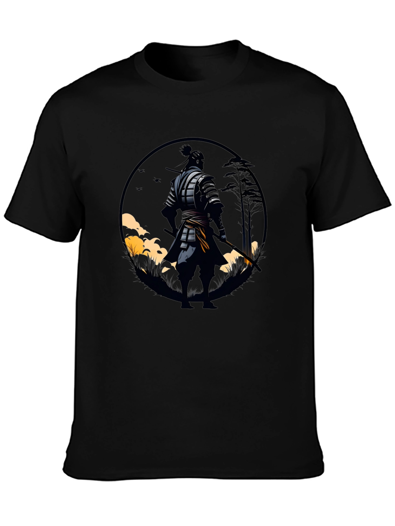Black Samurai Warrior Graphic Tee - Stylish Black T-Shirt view 3