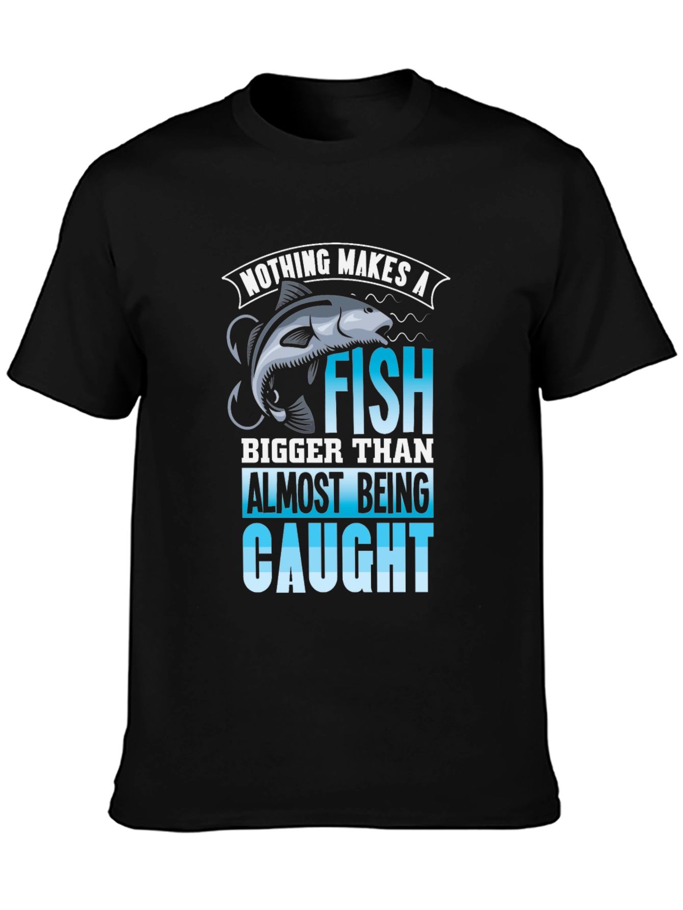 Black Fishing T-Shirt: Nothing Makes a Fish Bigger view 3