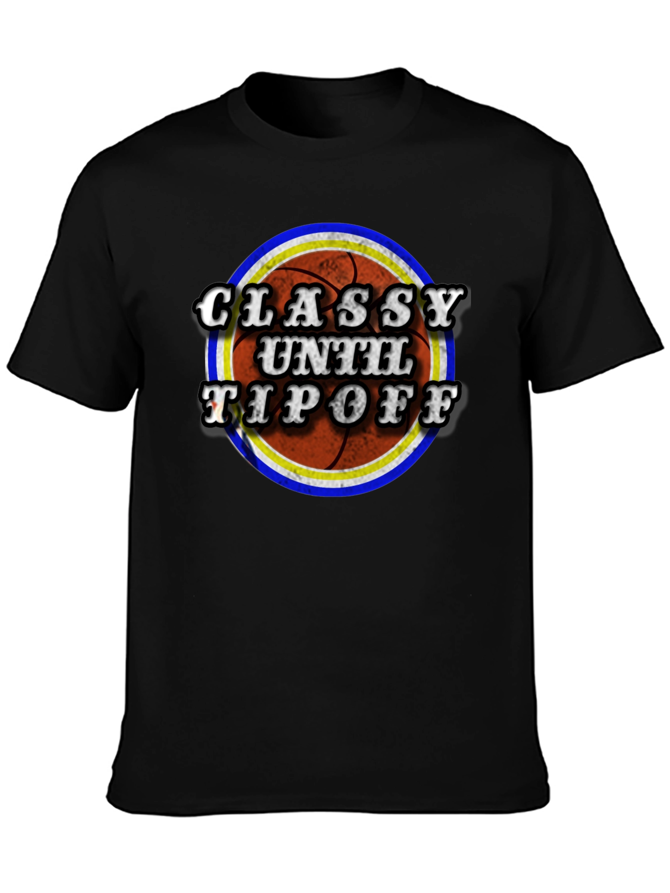 Black Classy Until Tipoff Basketball Graphic Tee view 3