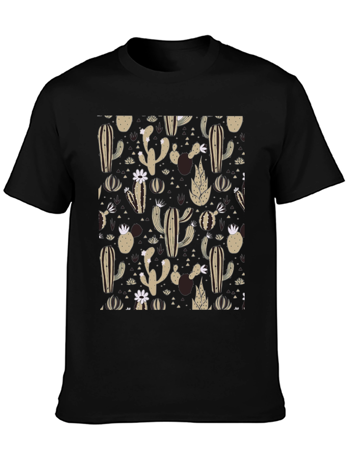 Black Cactus Print T-Shirt - Desert Style view 3