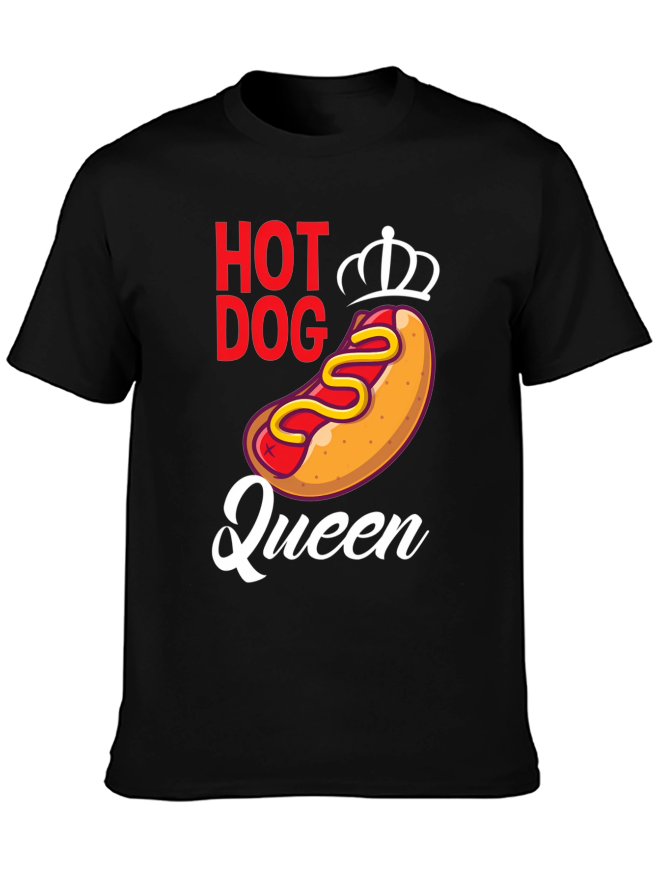 Black Hot Dog Queen Graphic Tee - Unisex view 3