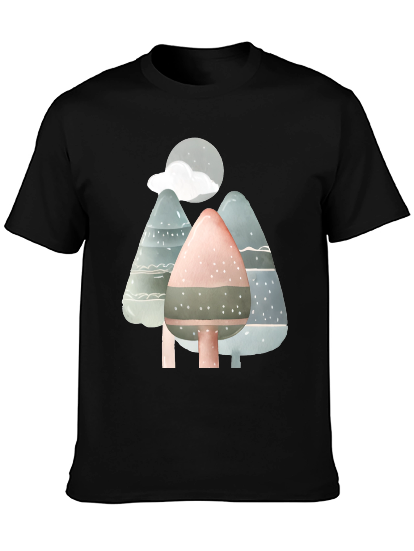 Black Nature Scene T-Shirt view 3