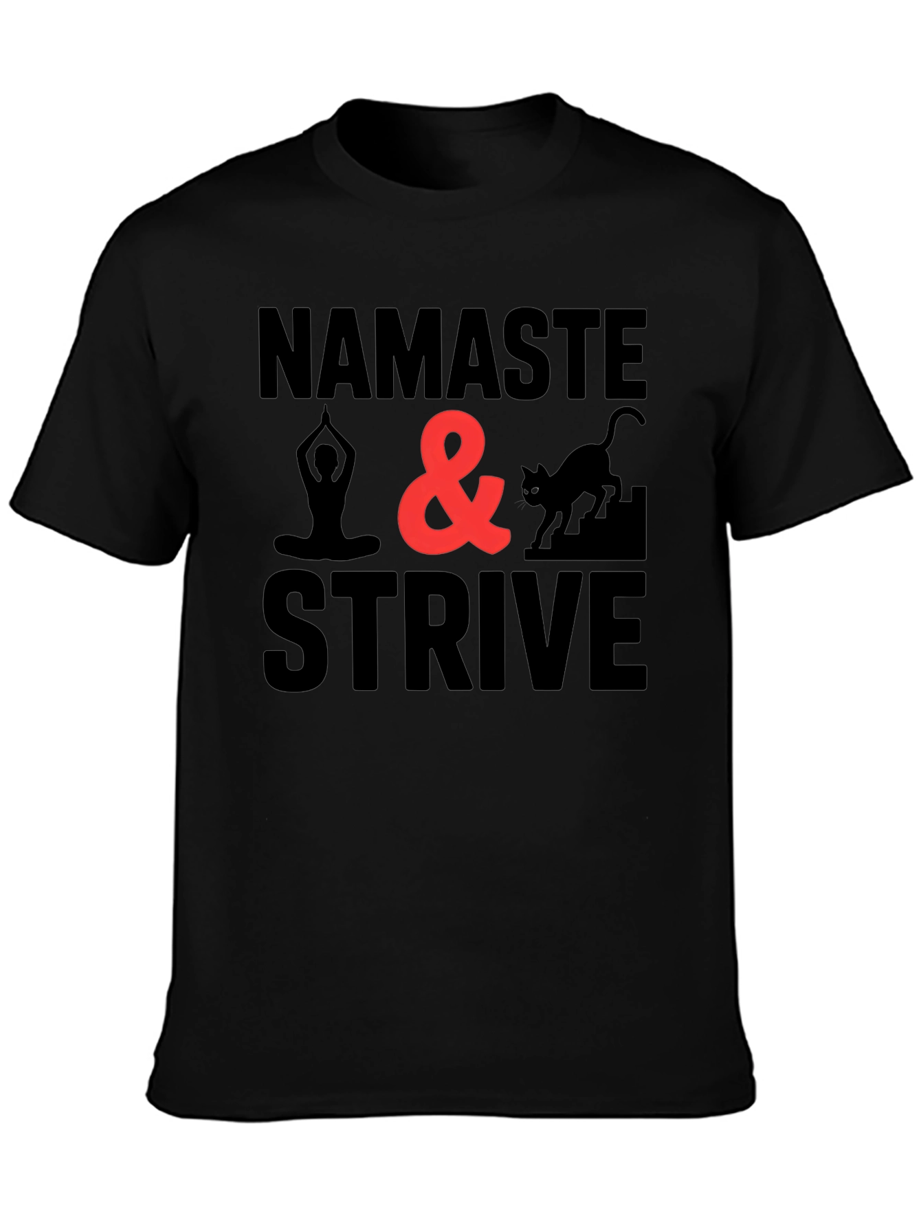 Black Namaste & Strive Graphic Tee view 3