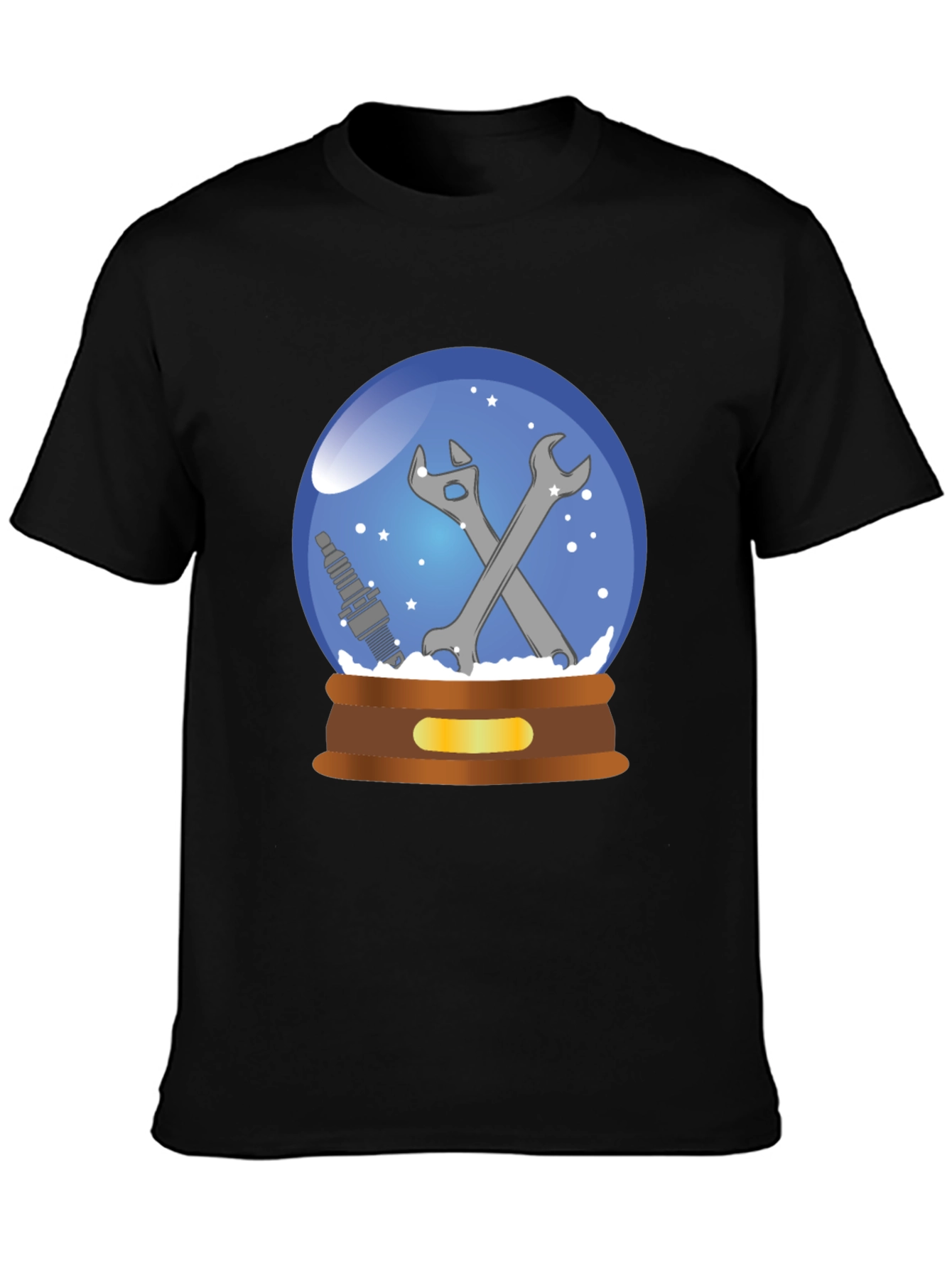 Mechanic Snow Globe T-Shirt - Auto Repair Gift - 3
