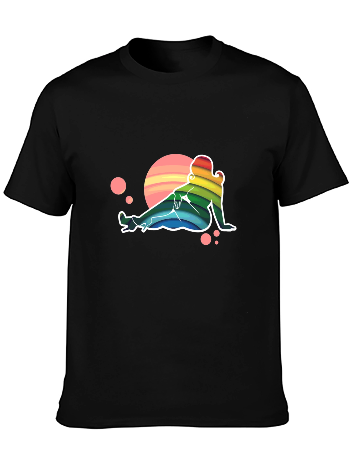 Black Rainbow Silhouette Graphic Tee view 3