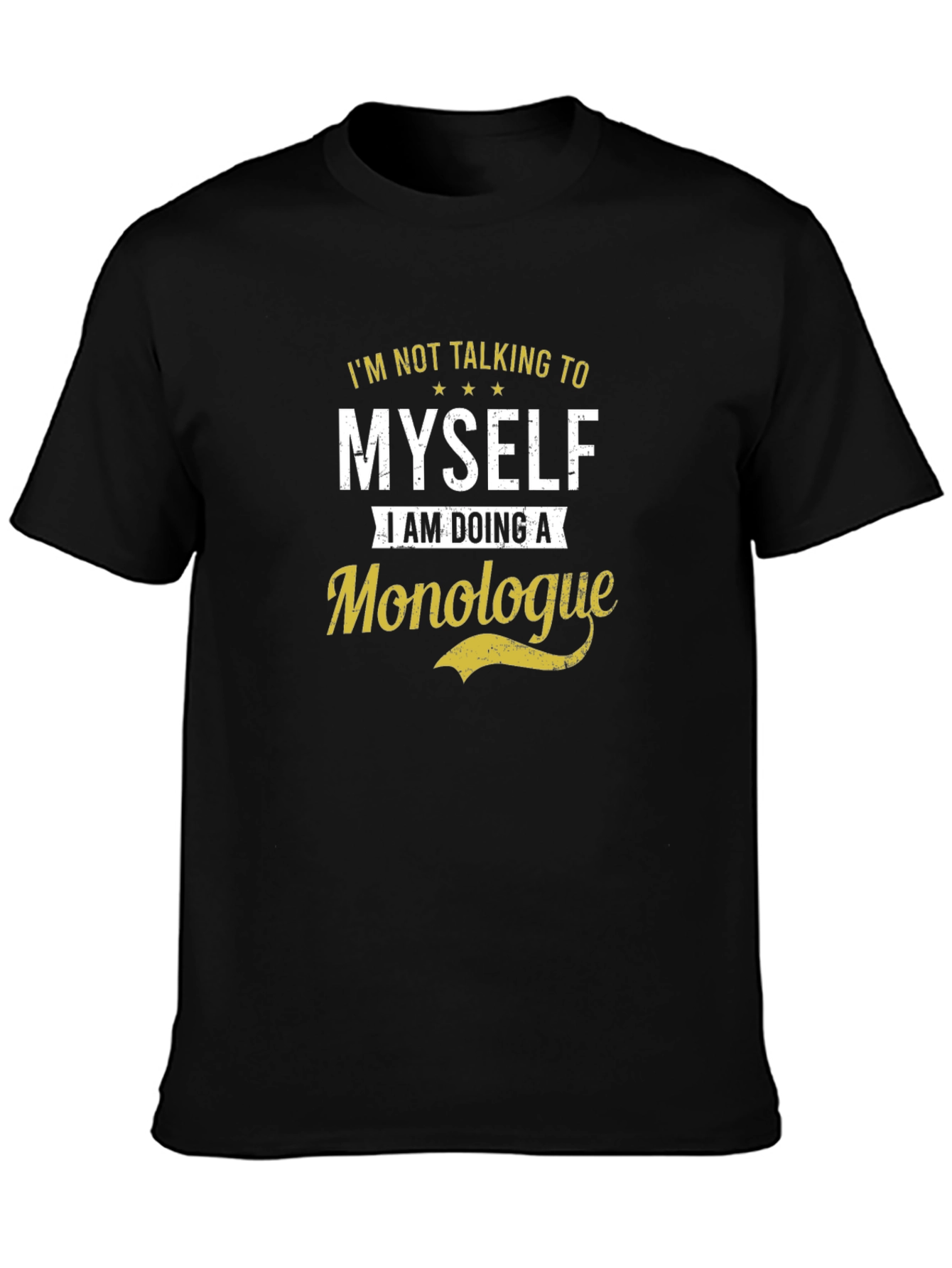 Black Monologue Graphic Tee -  Black Cotton T-Shirt view 3