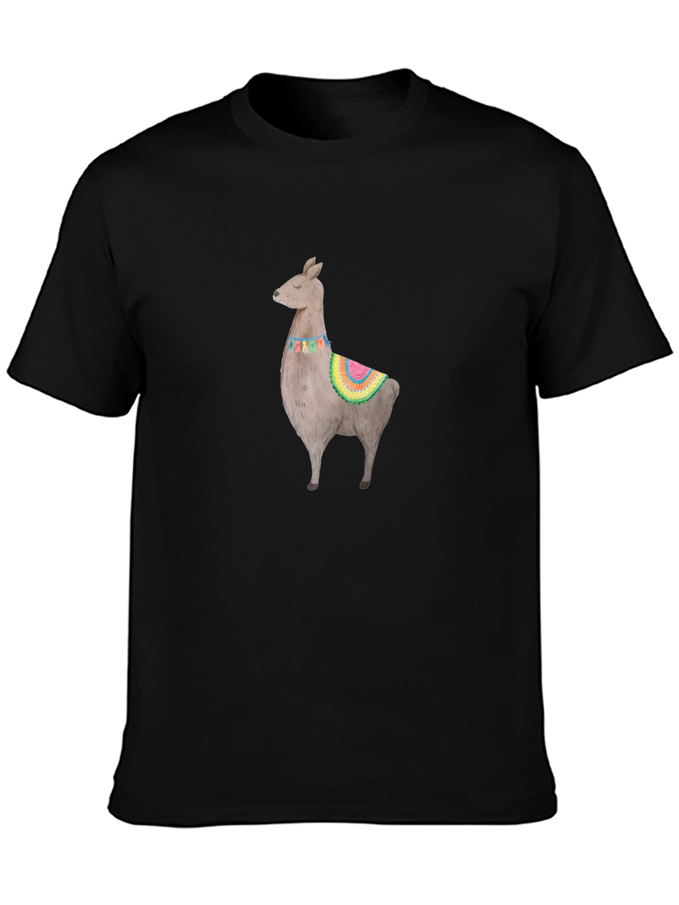 Black Llama Graphic Black T-Shirt view 3