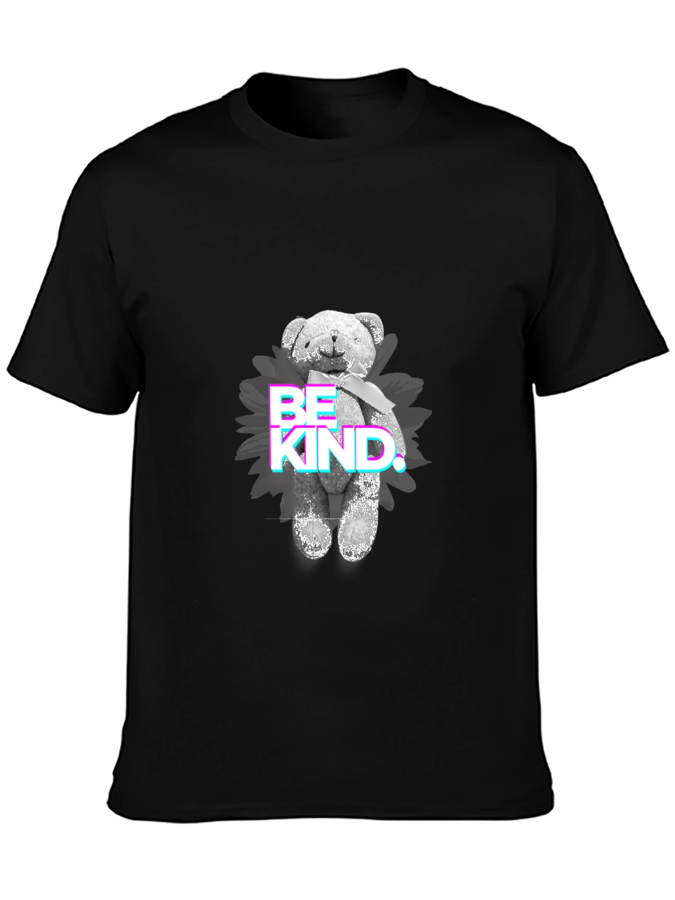 Black Be Kind Teddy Bear Graphic T-Shirt view 3