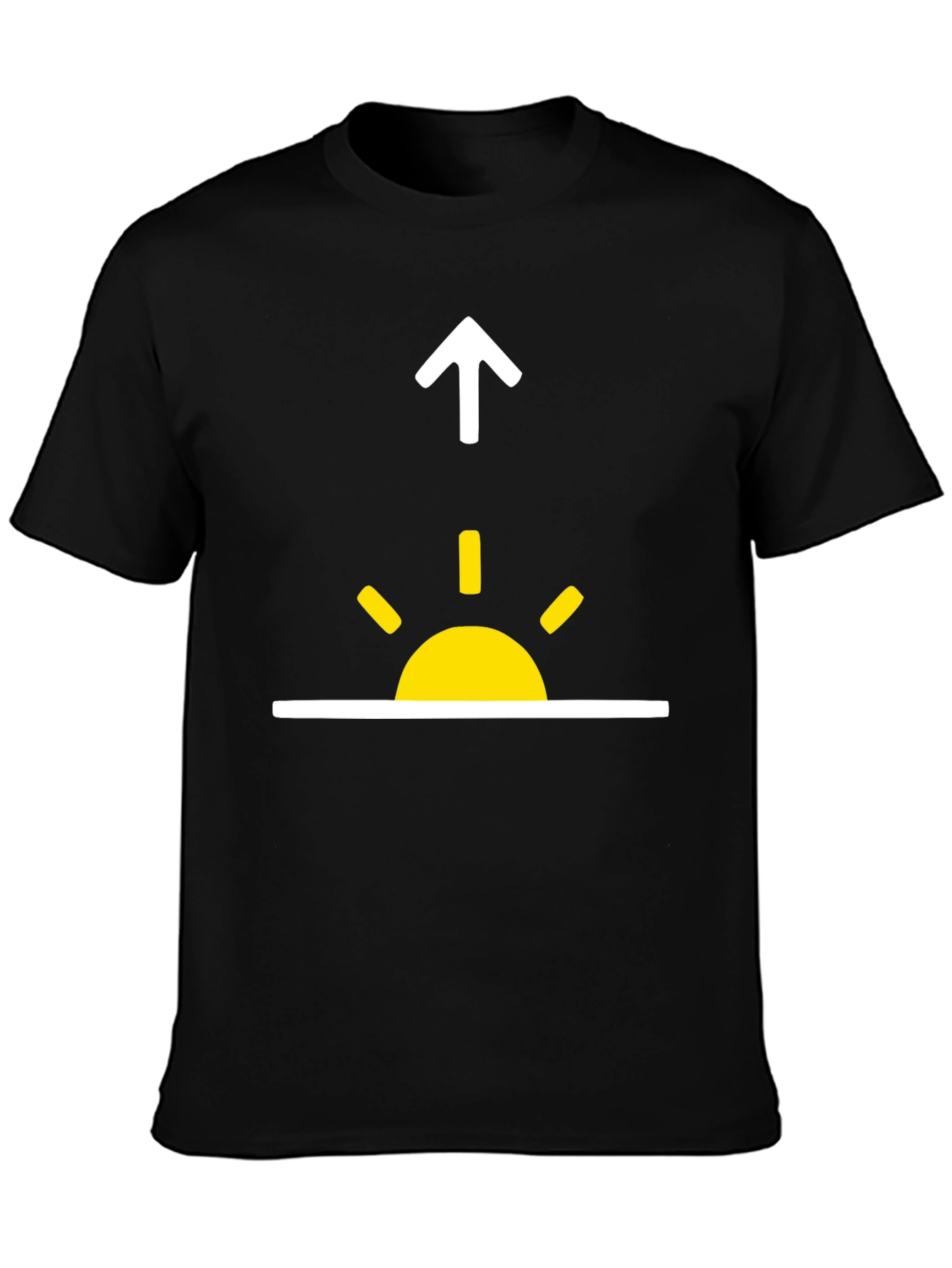 Black Sunrise Upward Arrow Graphic Tee - Stylish Everyday Wear view 3