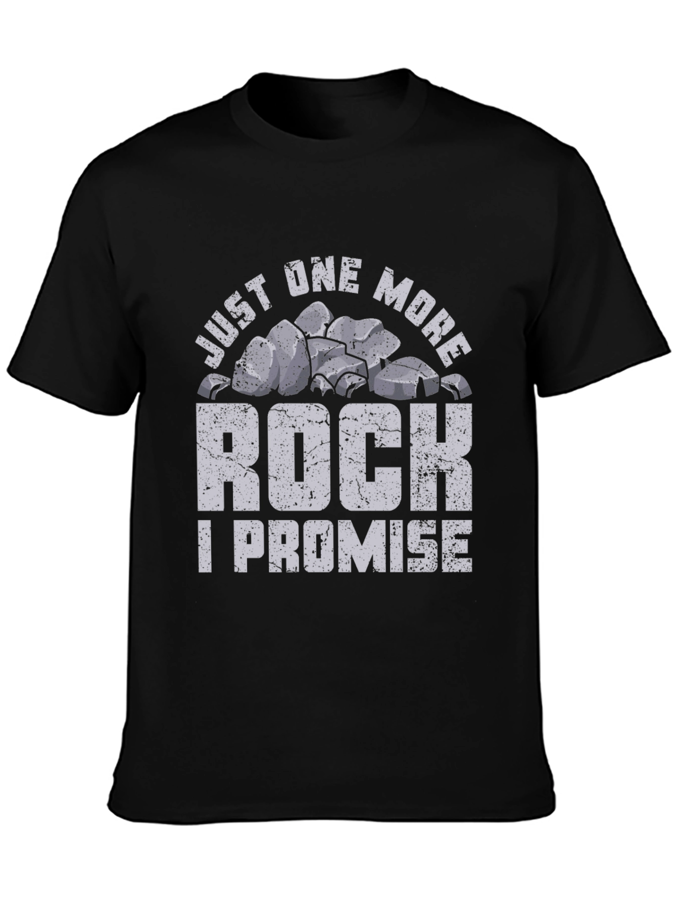 Black Just One More Rock T-Shirt Funny Geologist Shirt view 3