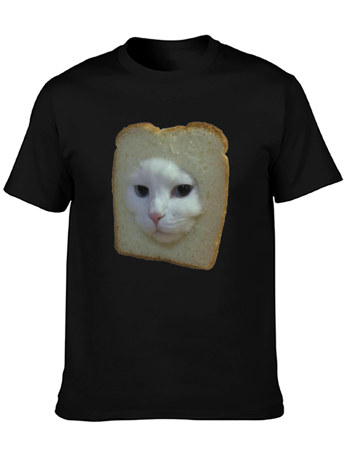 Black Cat in Bread Slice Black T-Shirt view 3