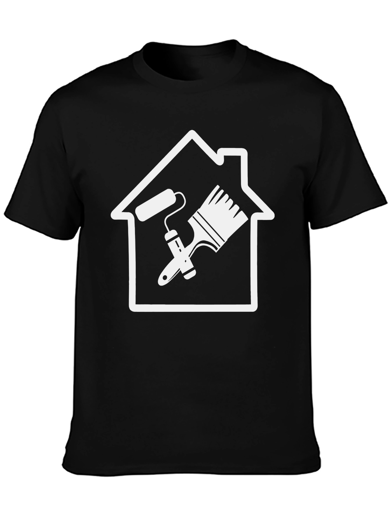 Black Home Painting Crew T-Shirt - Painter Gift view 3