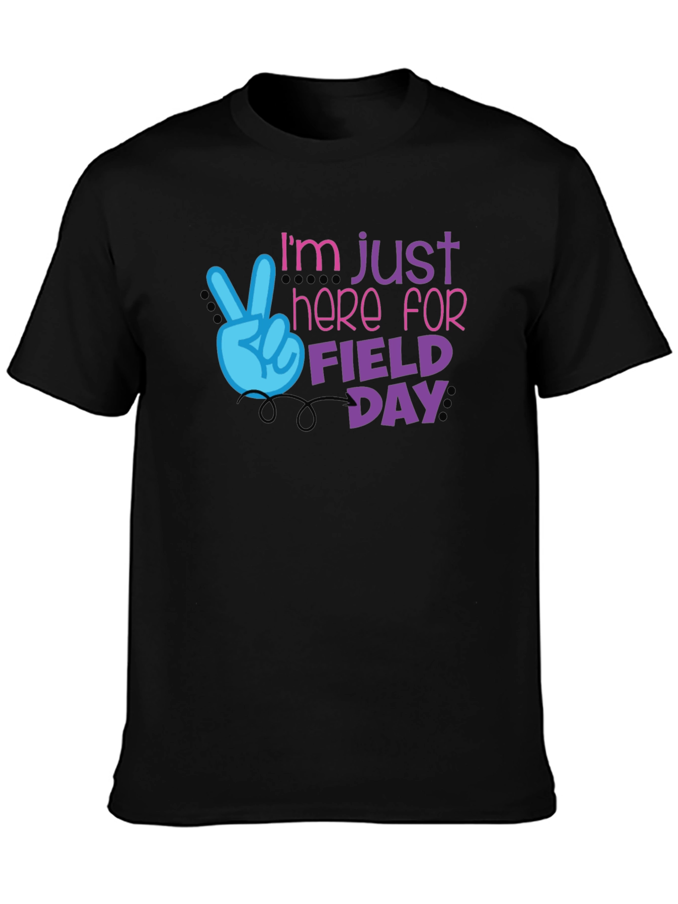 Black I'm Just Here for Field Day T-Shirt view 3