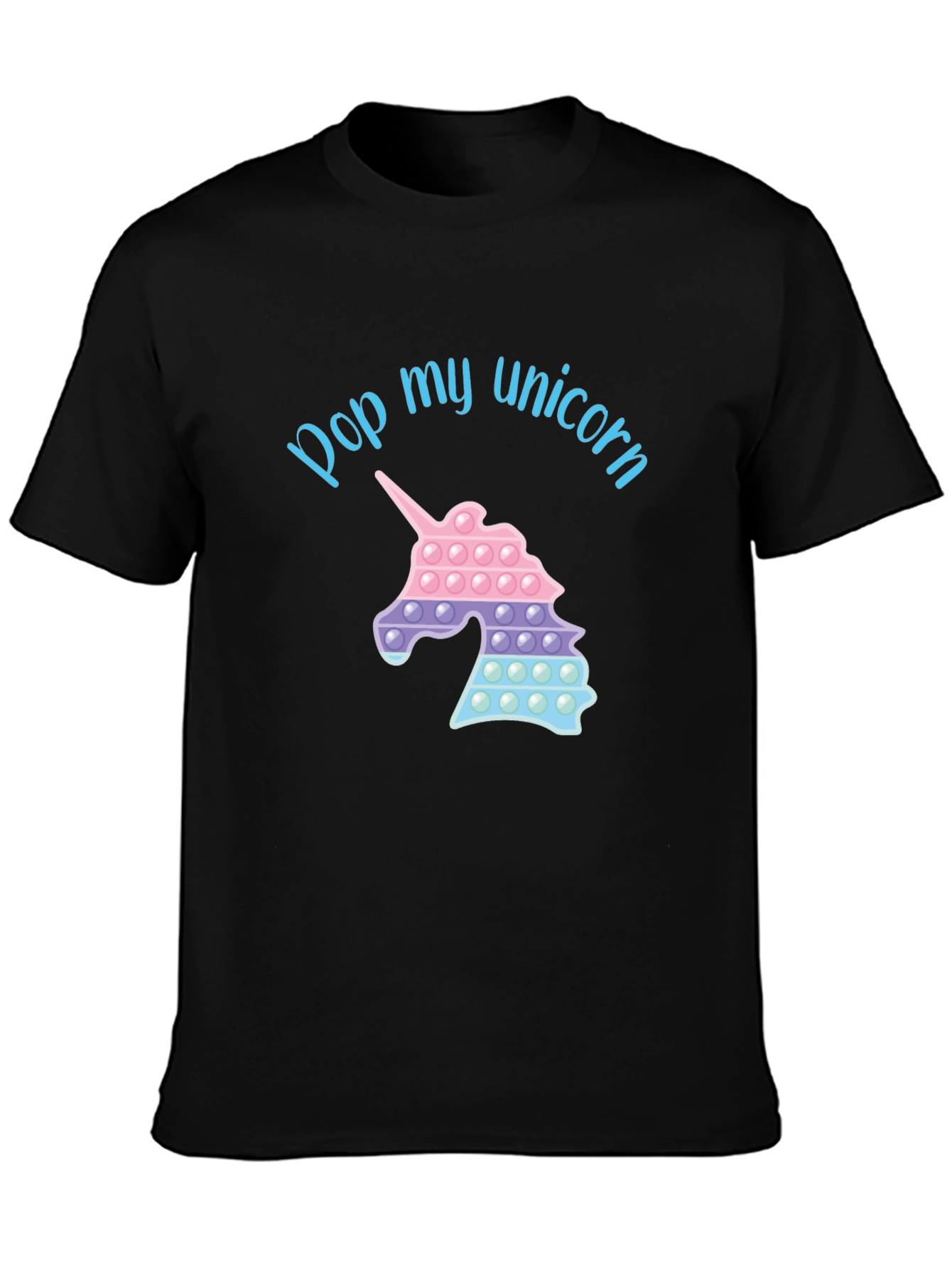 Black Pop My Unicorn T-Shirt Black Graphic Tee view 3