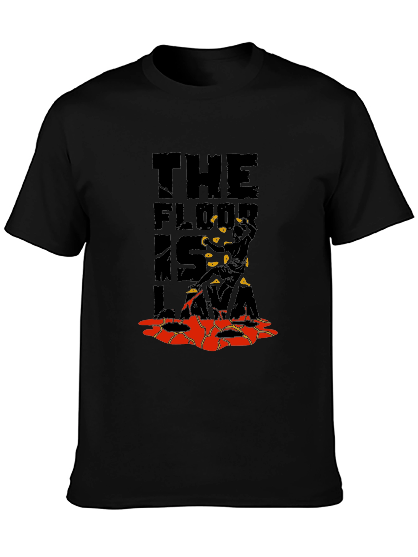 Black The Floor is Lava Graphic T-Shirt view 3