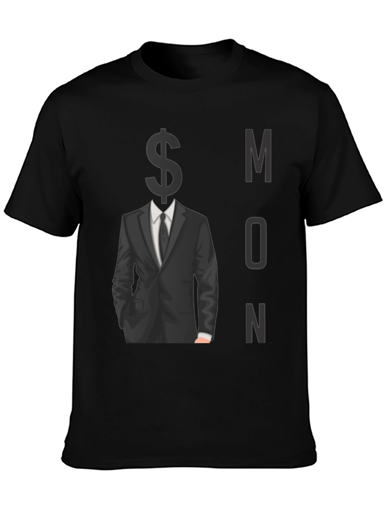 Black Money Minded Men's Black Graphic Tee view 3