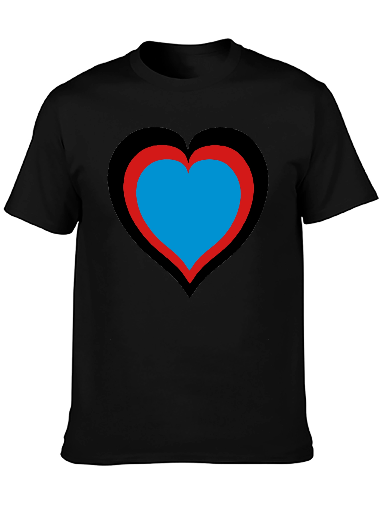 Black Heart Design Black T-Shirt: Bold & Unique! view 3