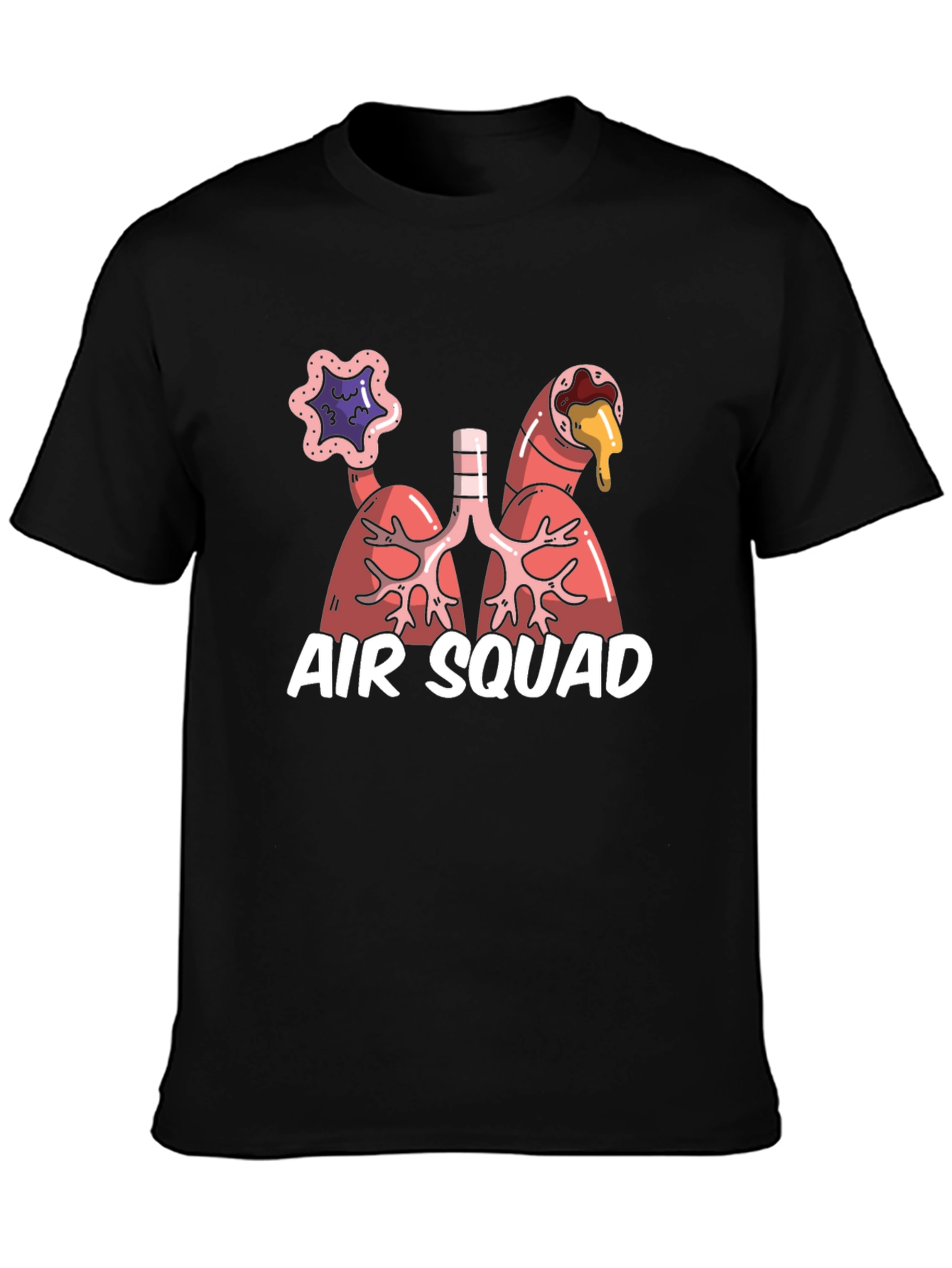 Black Air Squad T-Shirt - Lung Graphic Tee view 3