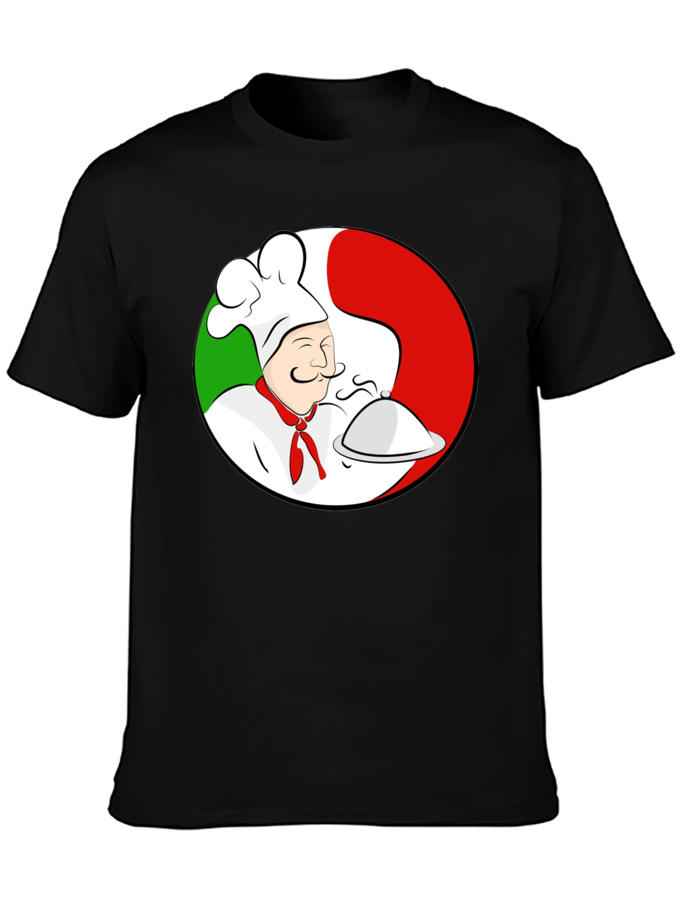 Black Chef Italian Flag T-Shirt view 3