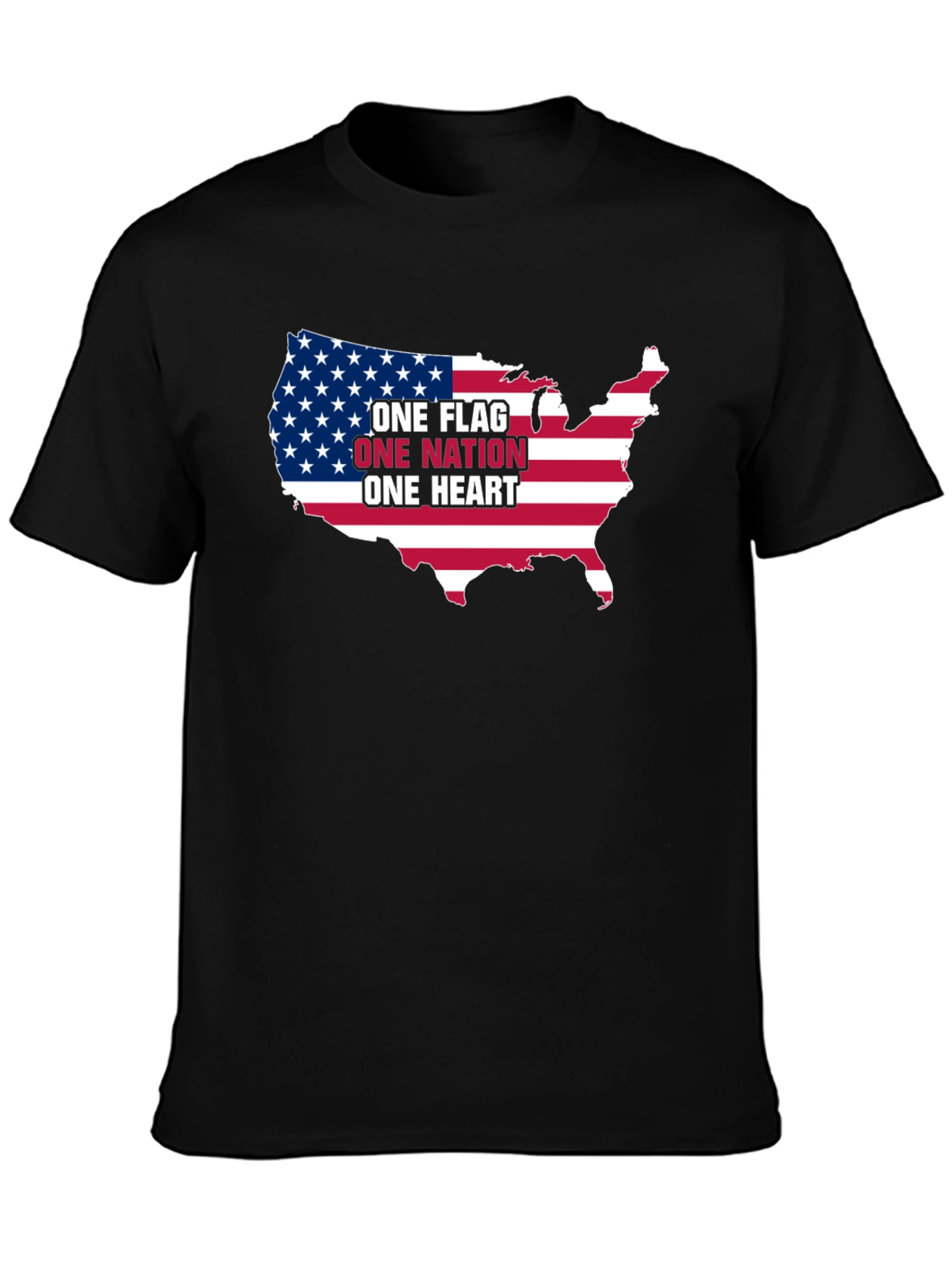 Black One Nation Patriotic T-Shirt view 3