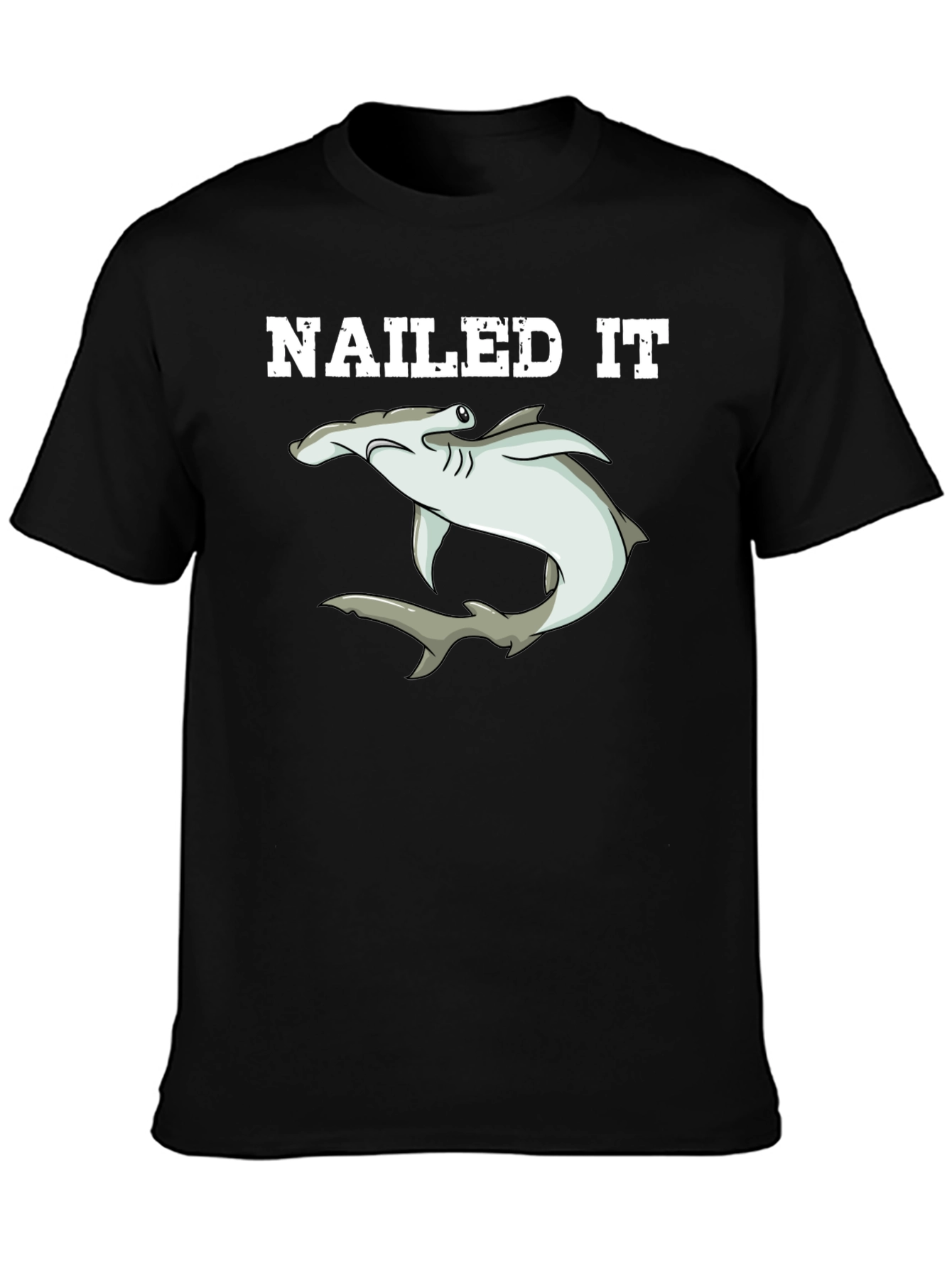 Black Nailed It Hammerhead Shark Graphic T-Shirt view 3