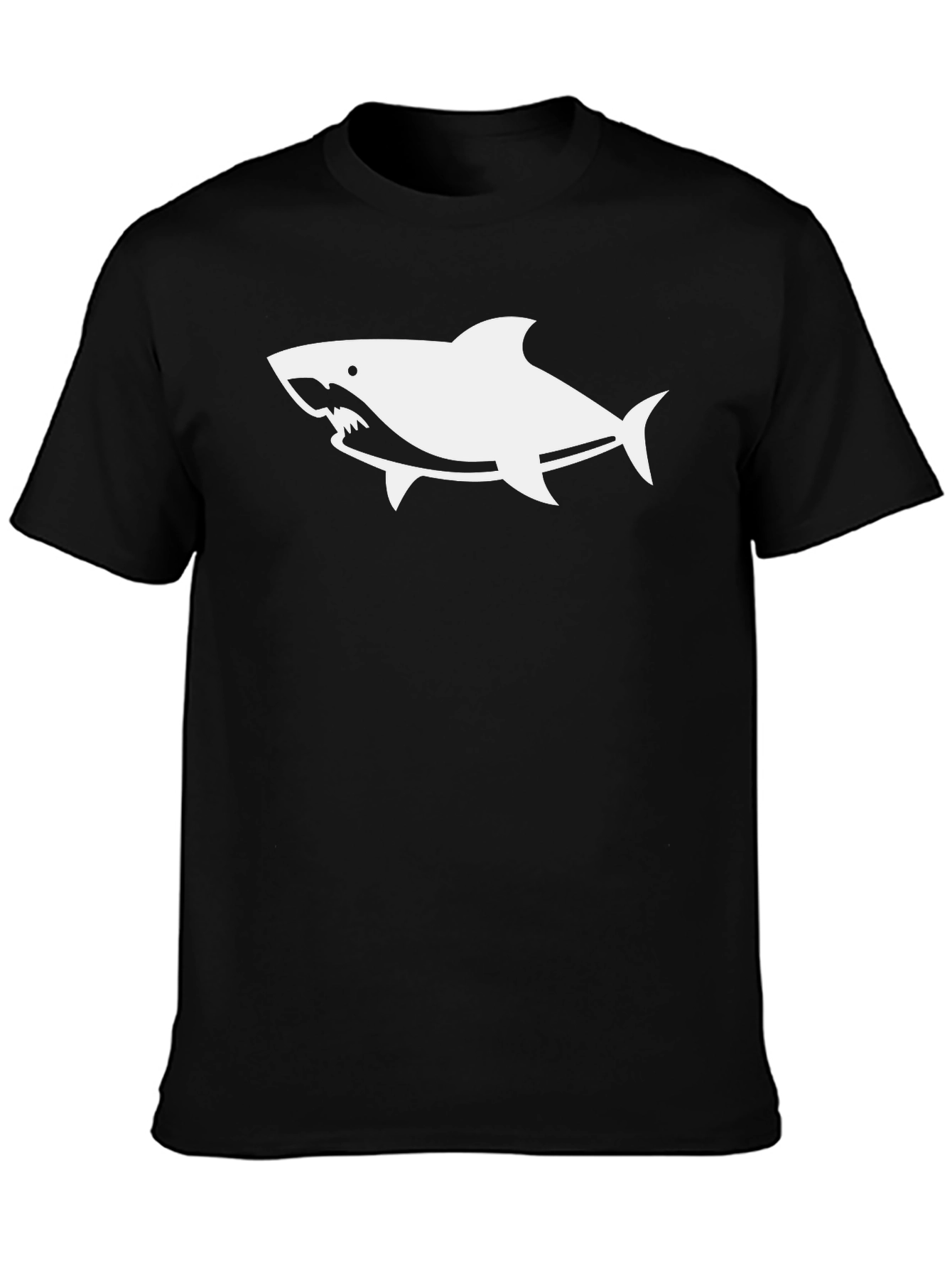 Black Shark Graphic Print Black T-Shirt view 3