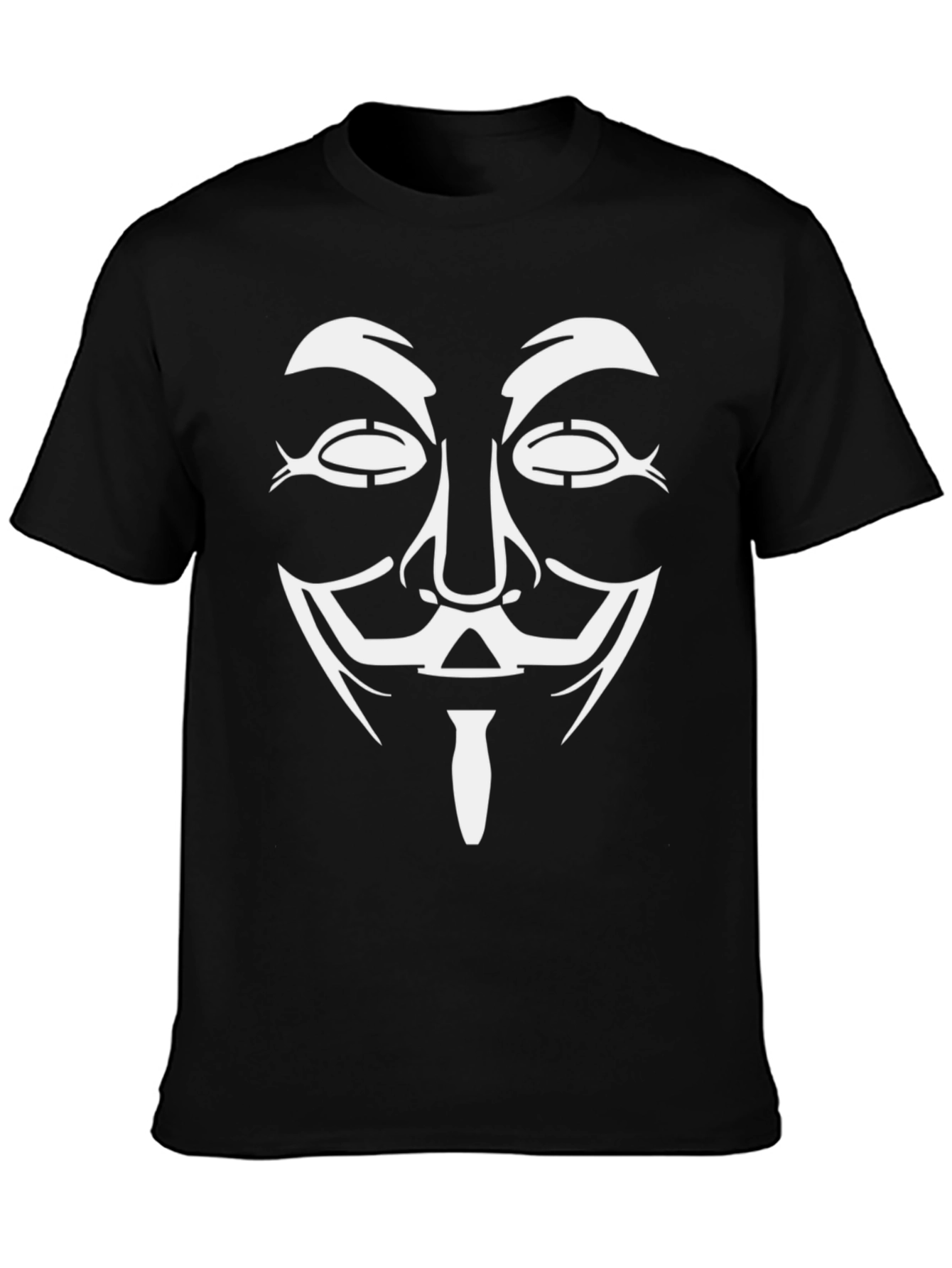 Black Anonymous Mask Graphic Black T-Shirt view 3