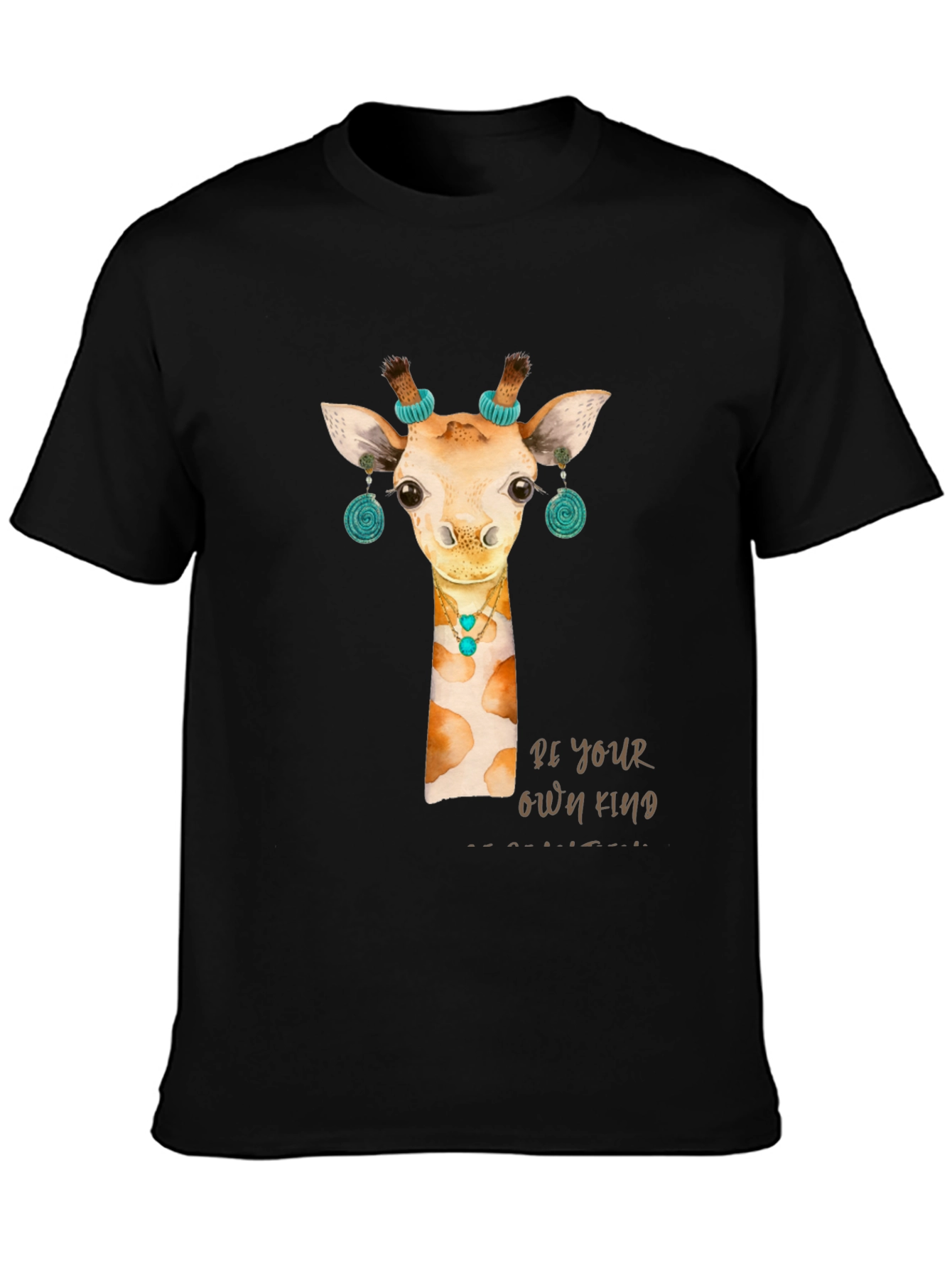 Black Giraffe T-Shirt: Be Your Own Kind view 3