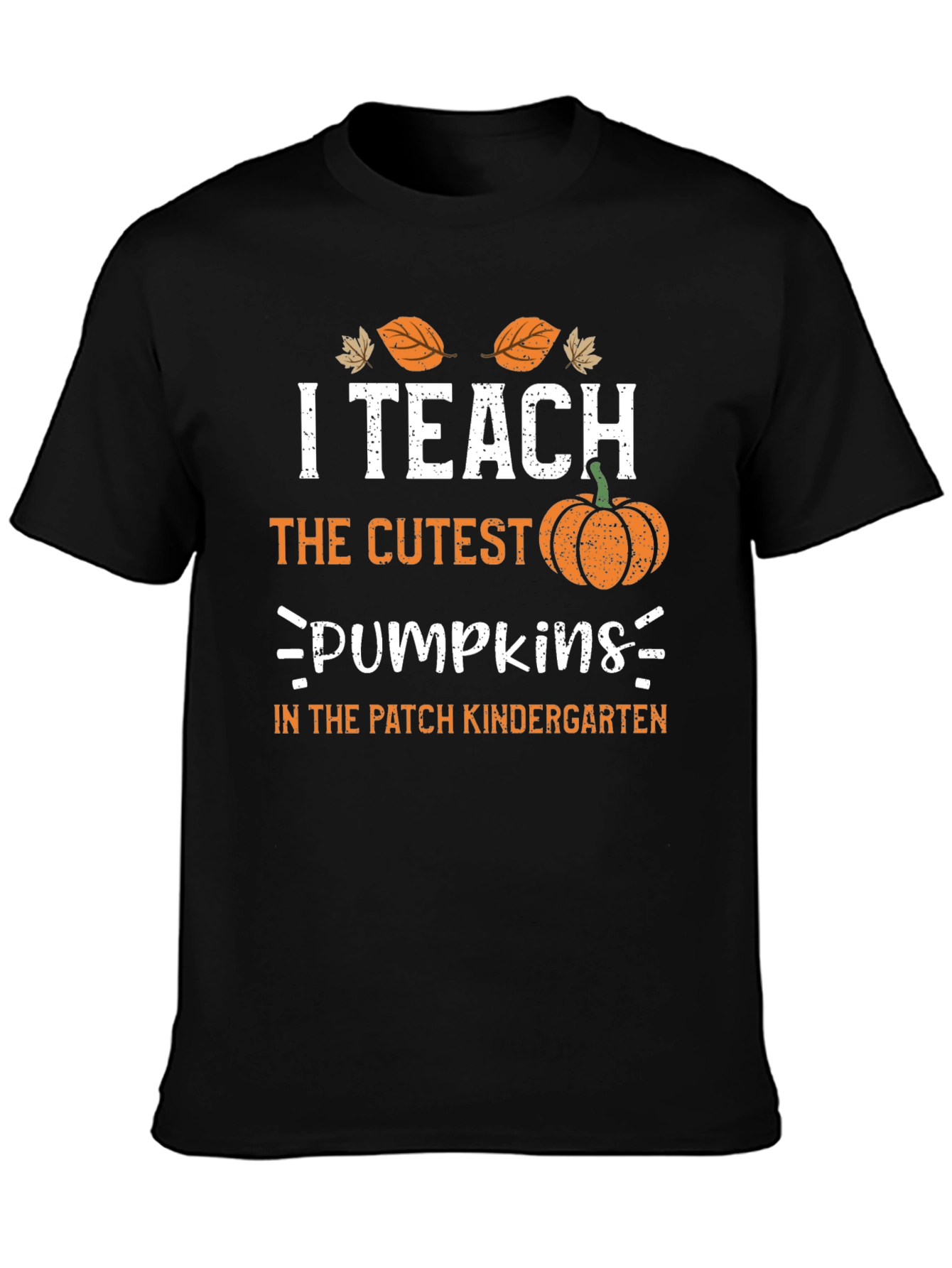 Black I Teach The Cutest Pumpkins Teacher T-Shirt view 3