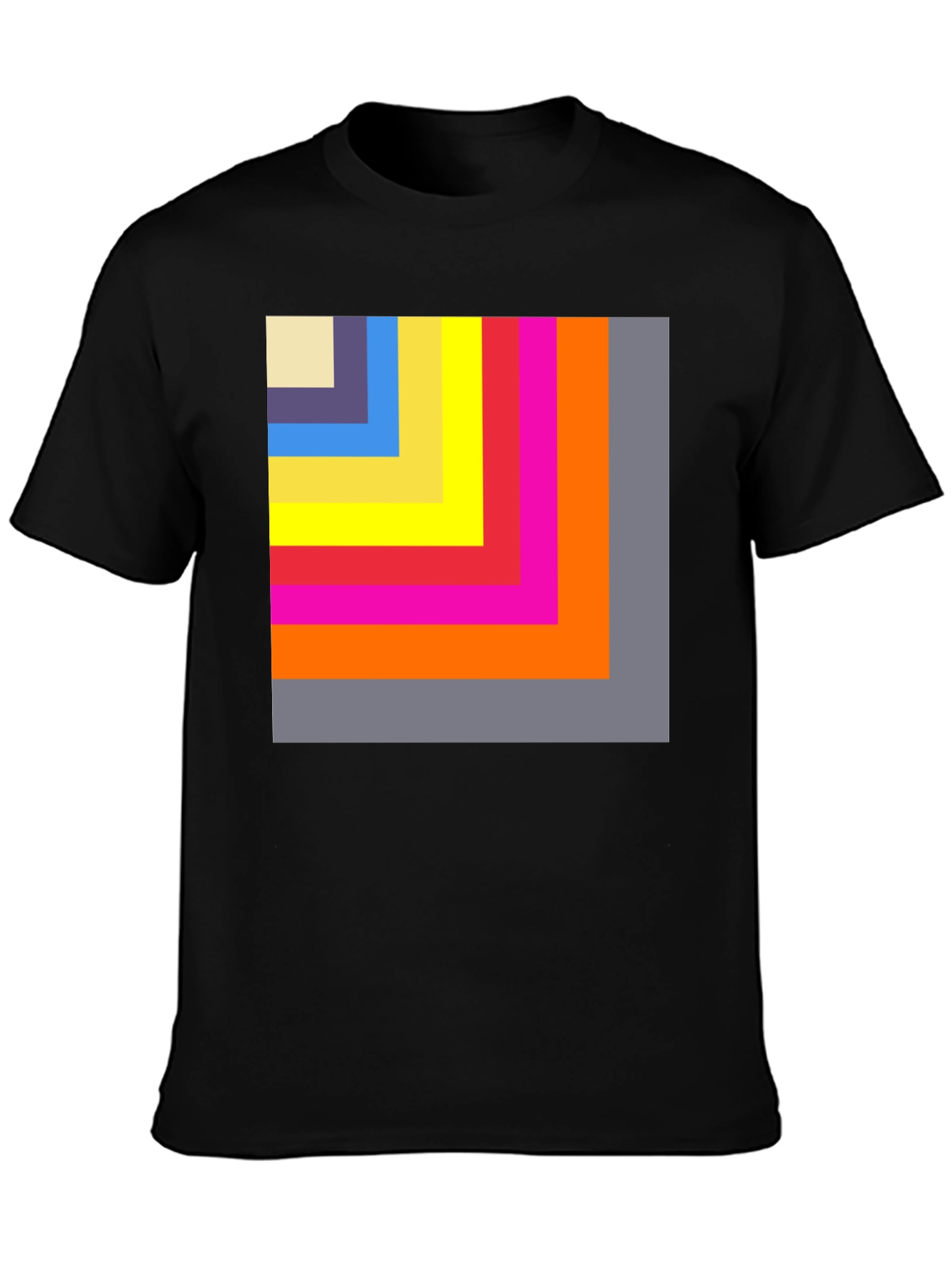 Black Geometric Block T-Shirt view 3