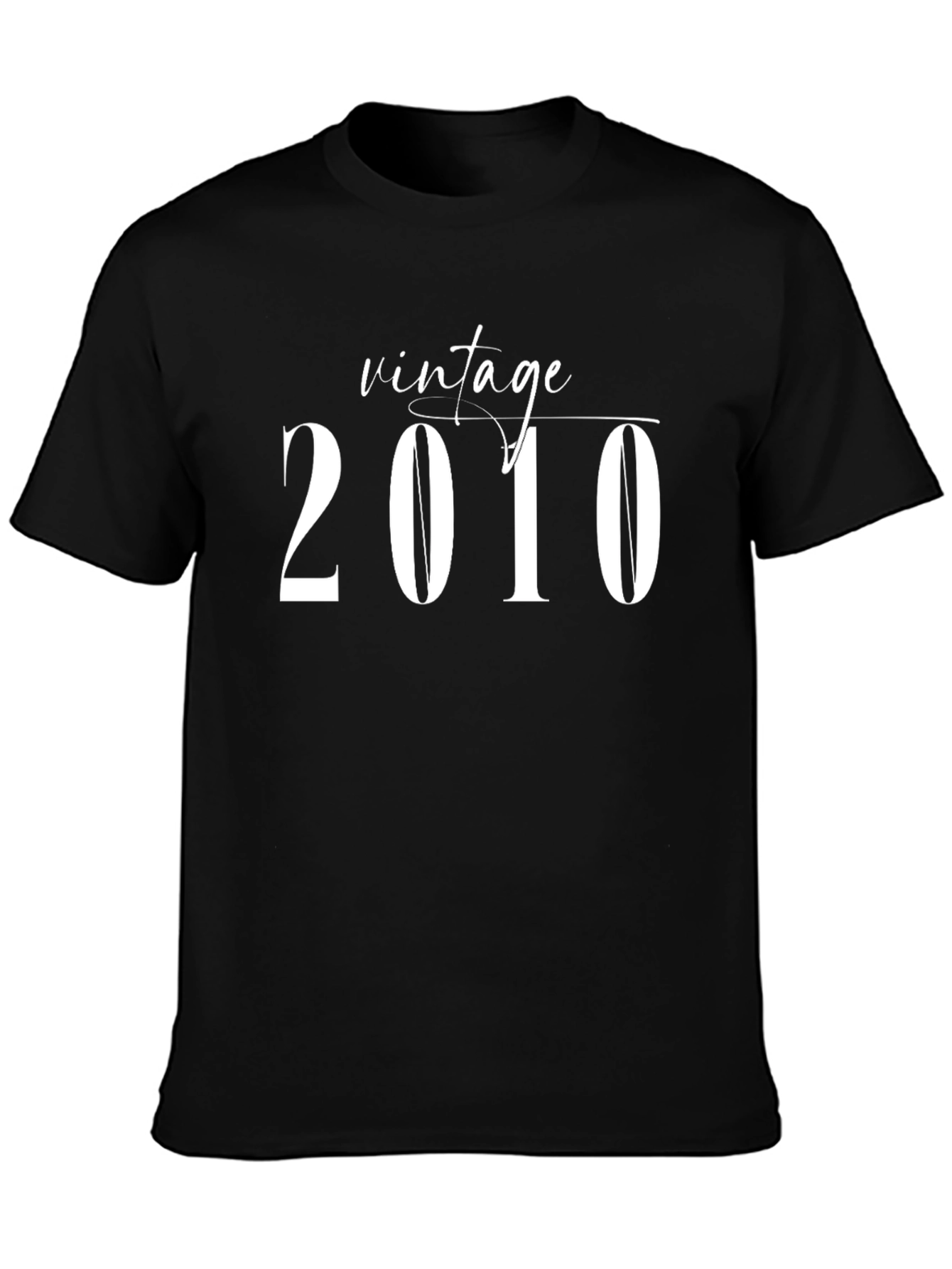 Black Vintage 2010 Graphic Tee - Retro Style view 3