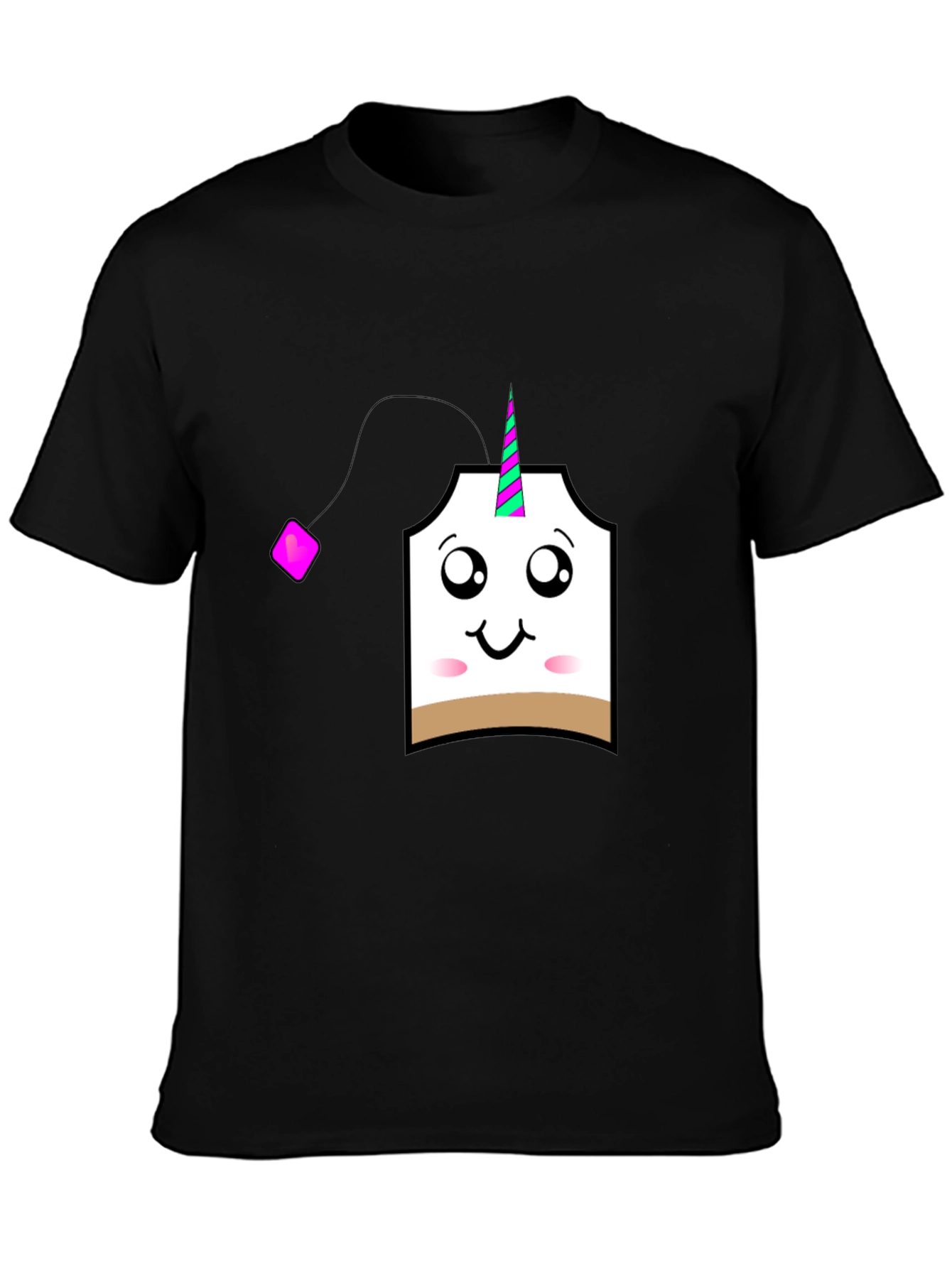 Black Unicorn Tea Bag Graphic T-Shirt view 3