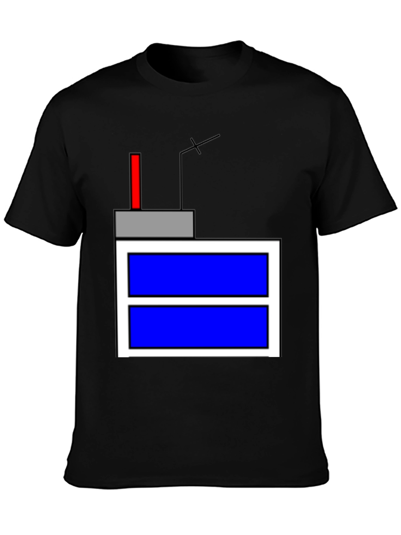 Black Novelty Graphic T-Shirt - Retro Tech Design view 3