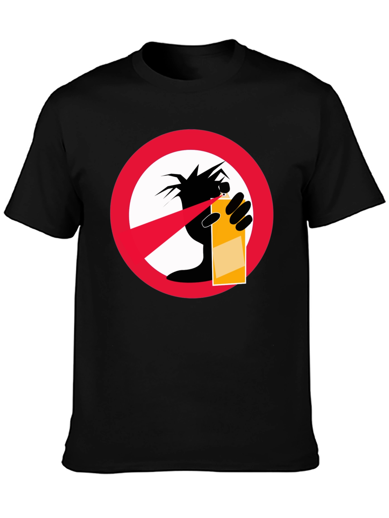 Black No Graffiti Black T-Shirt view 3