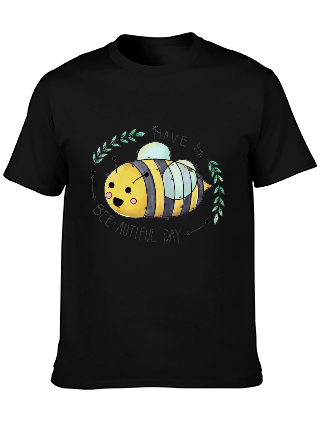 Black Have a Bee-utiful Day Graphic Tee view 3