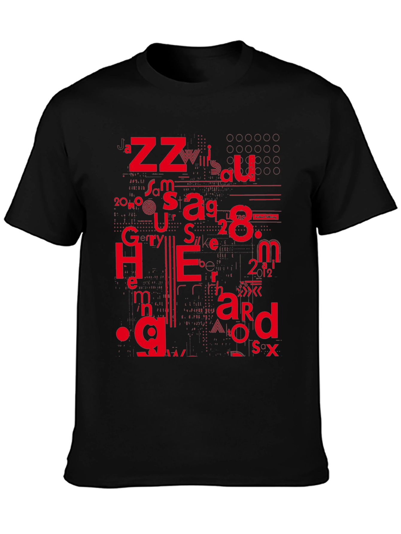 Abstract Typographic Graphic Black T-Shirt - 3
