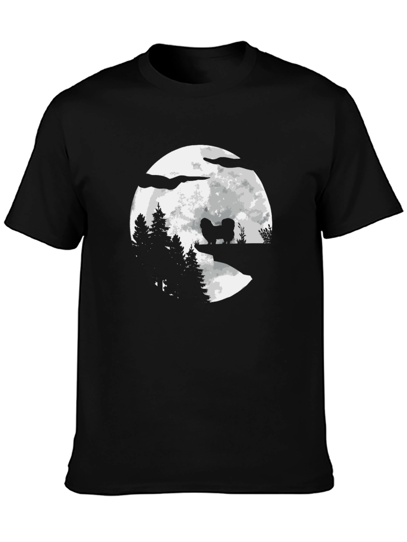 Black Dog Moon Silhouette Graphic T-Shirt view 3