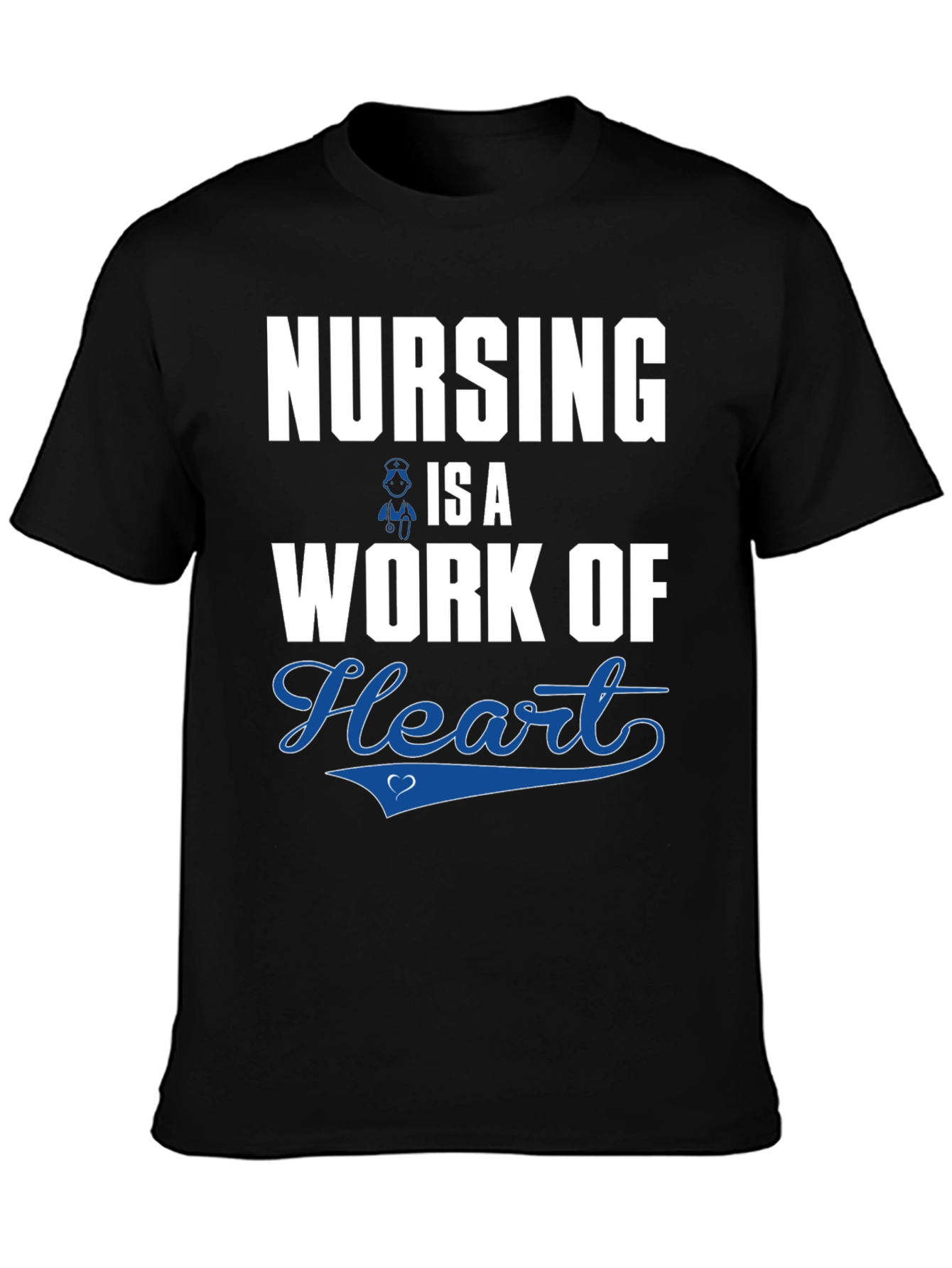 Black Nursing is a Work of Heart T-Shirt view 3