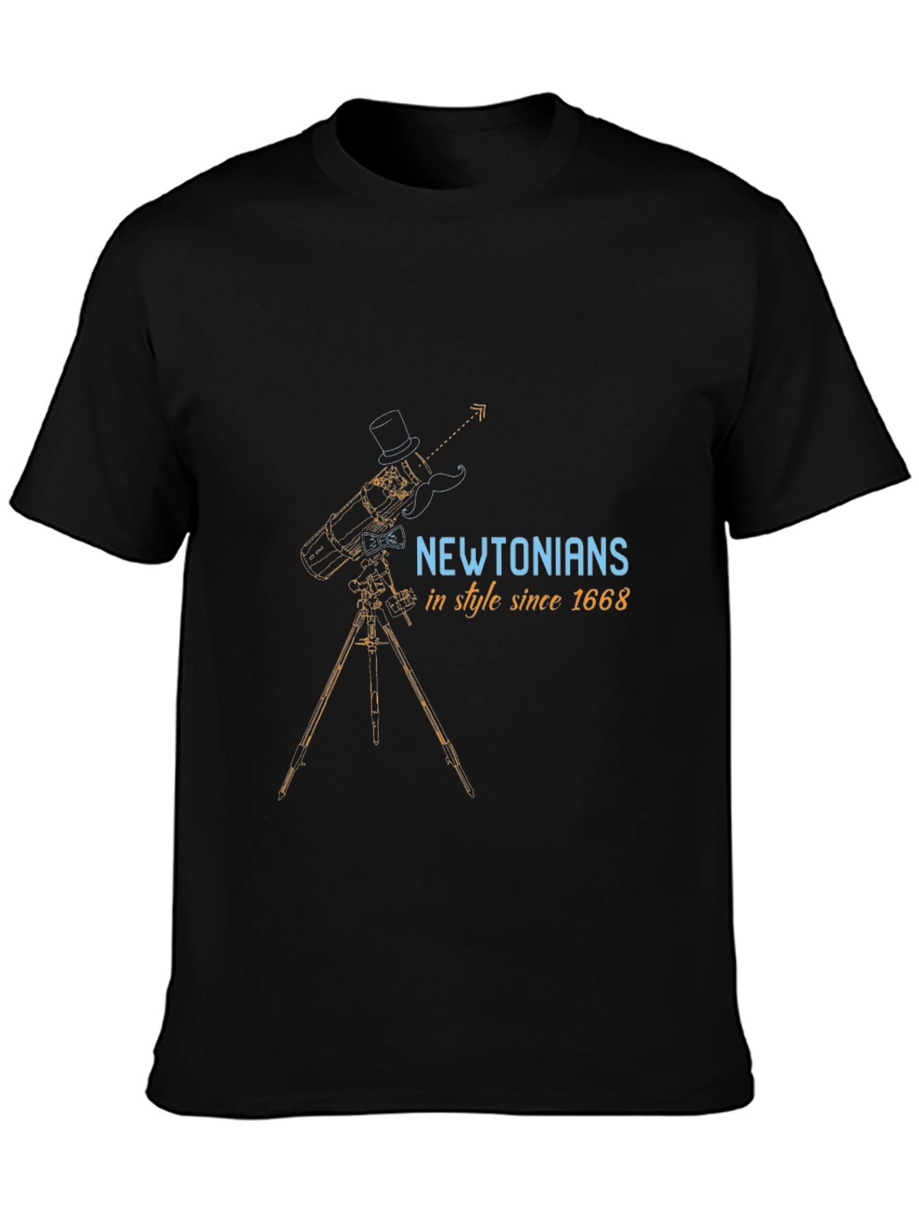 Black Newtonians Style Tee - Since 1668 - Black view 3