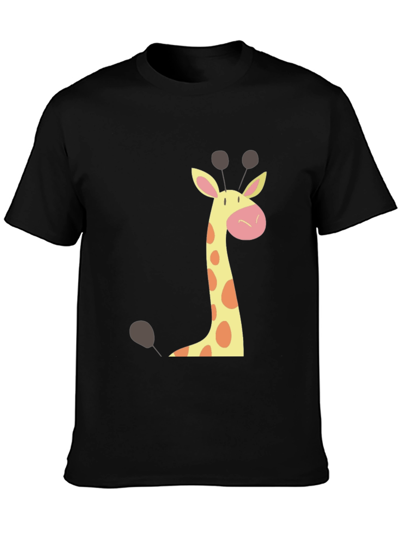 Black Giraffe Graphic Tee - Black Crew Neck T-Shirt view 3