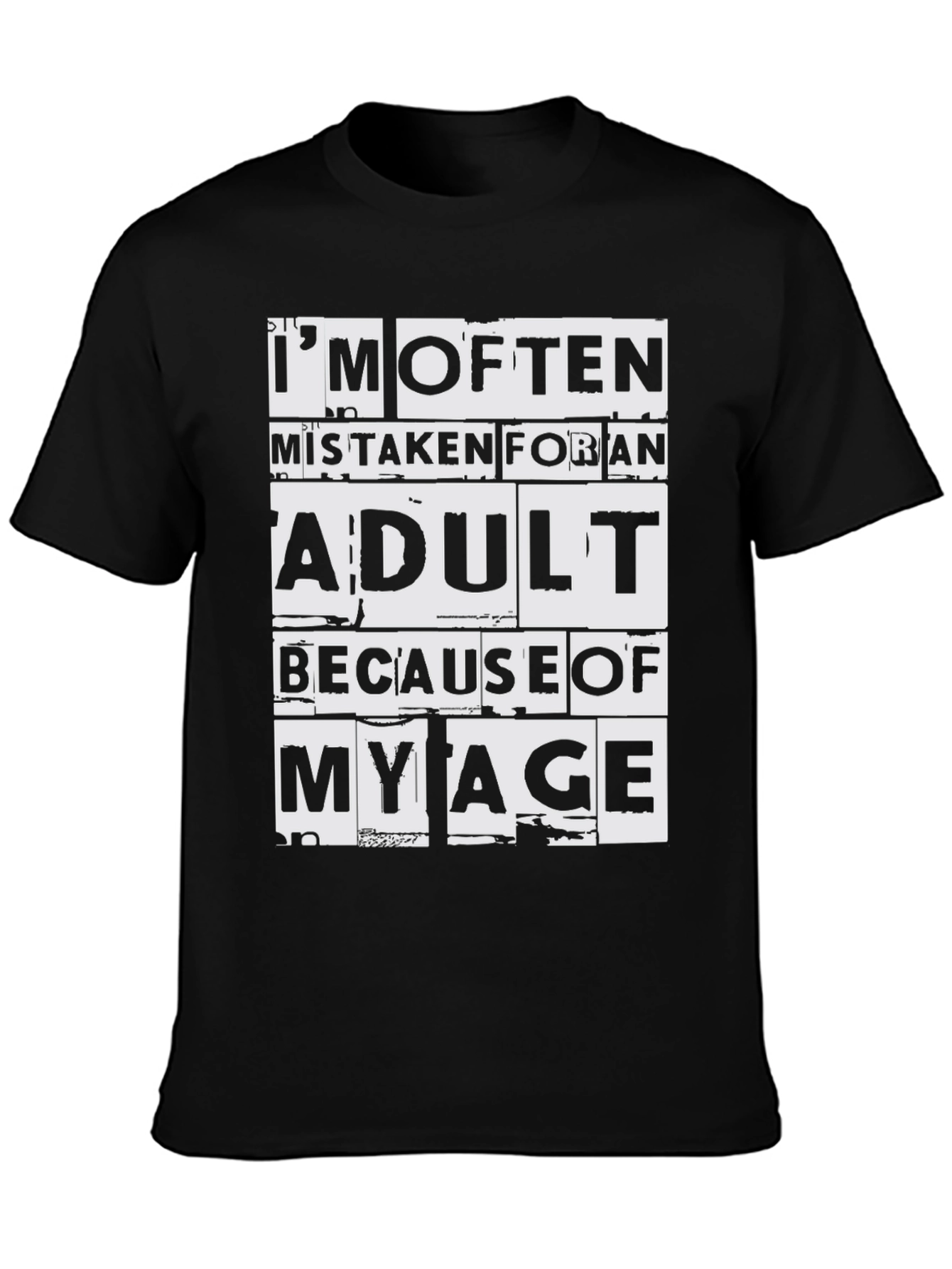 Black I'm Often Mistaken Adult T-Shirt view 3