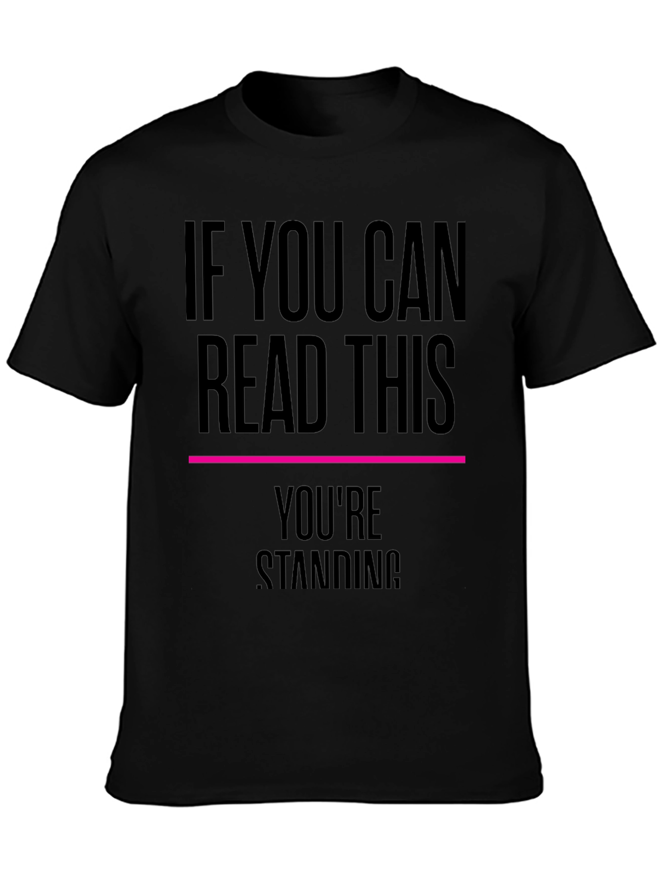 Black Humorous "If You Can Read This" Graphic T-Shirt view 3